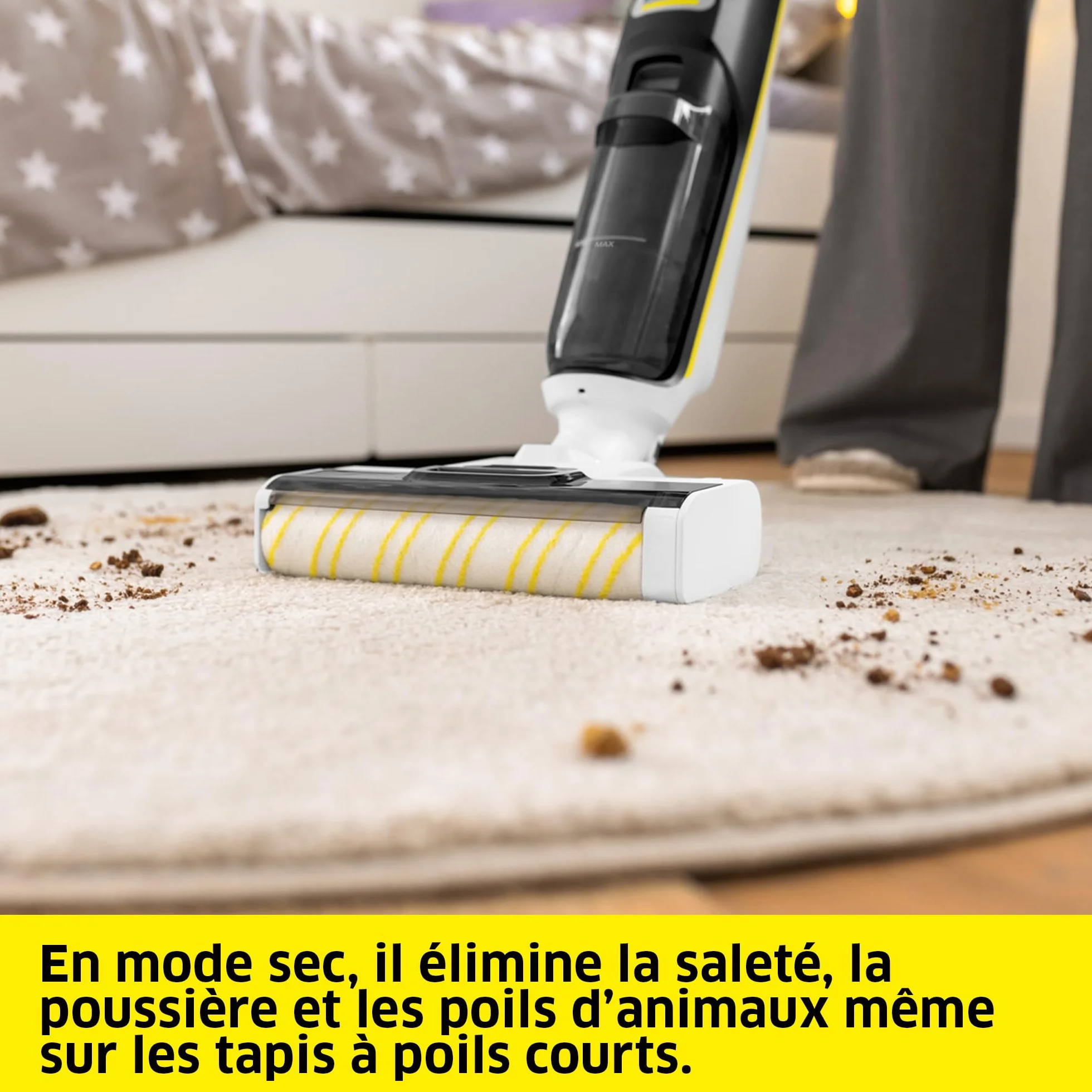 KÄRCHER aspirateur laveur FCV 4 Dry Extra 3-en-1 autonomie 45 min rendement 200 m² capteur Dynamic Control