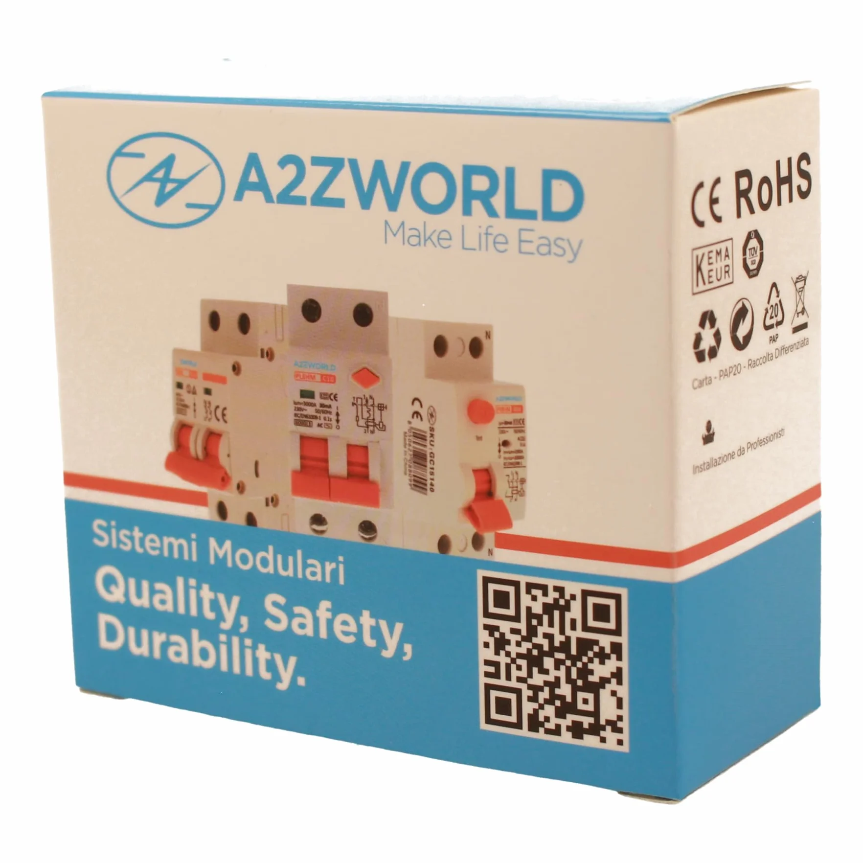 Interrupteur Différentiel Magnétothermique Type F 20A C20 RCBO 6kA 30mA 1P+N 2 Modules DIN