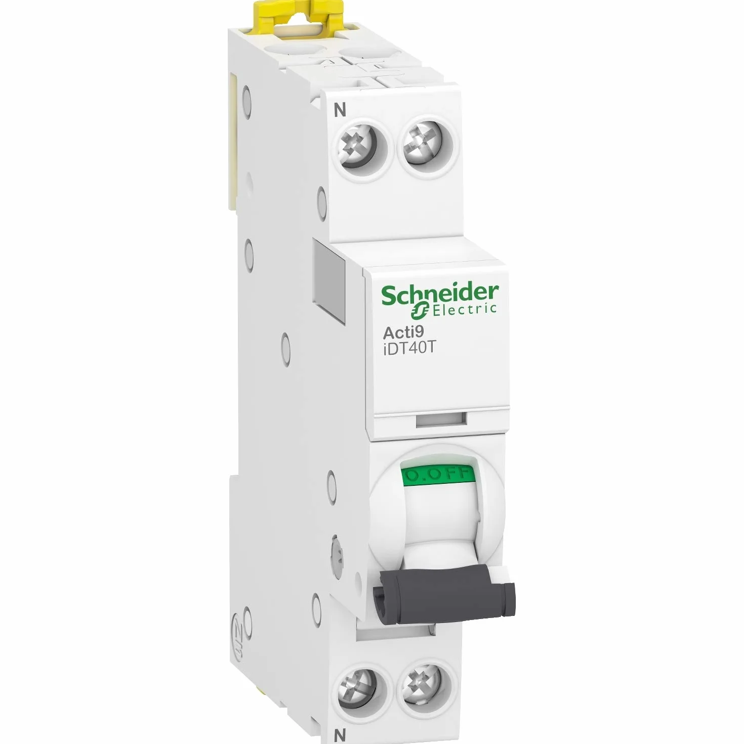 Schneider Electric Acti9 iDT40T disjoncteur modulaire 1P+N 40A courbe B 4500A 6kA A9P12640