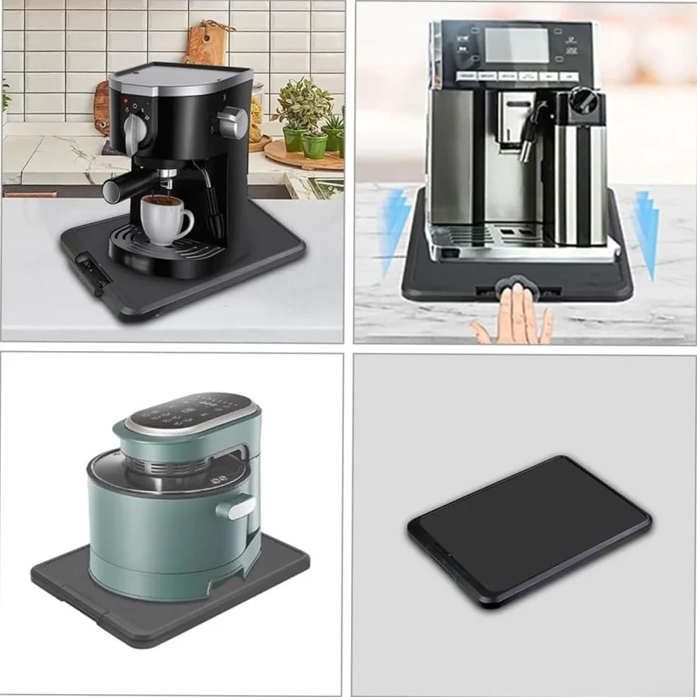 Plateau coulissant pour machine à café, base à roulettes résistante aux rayures