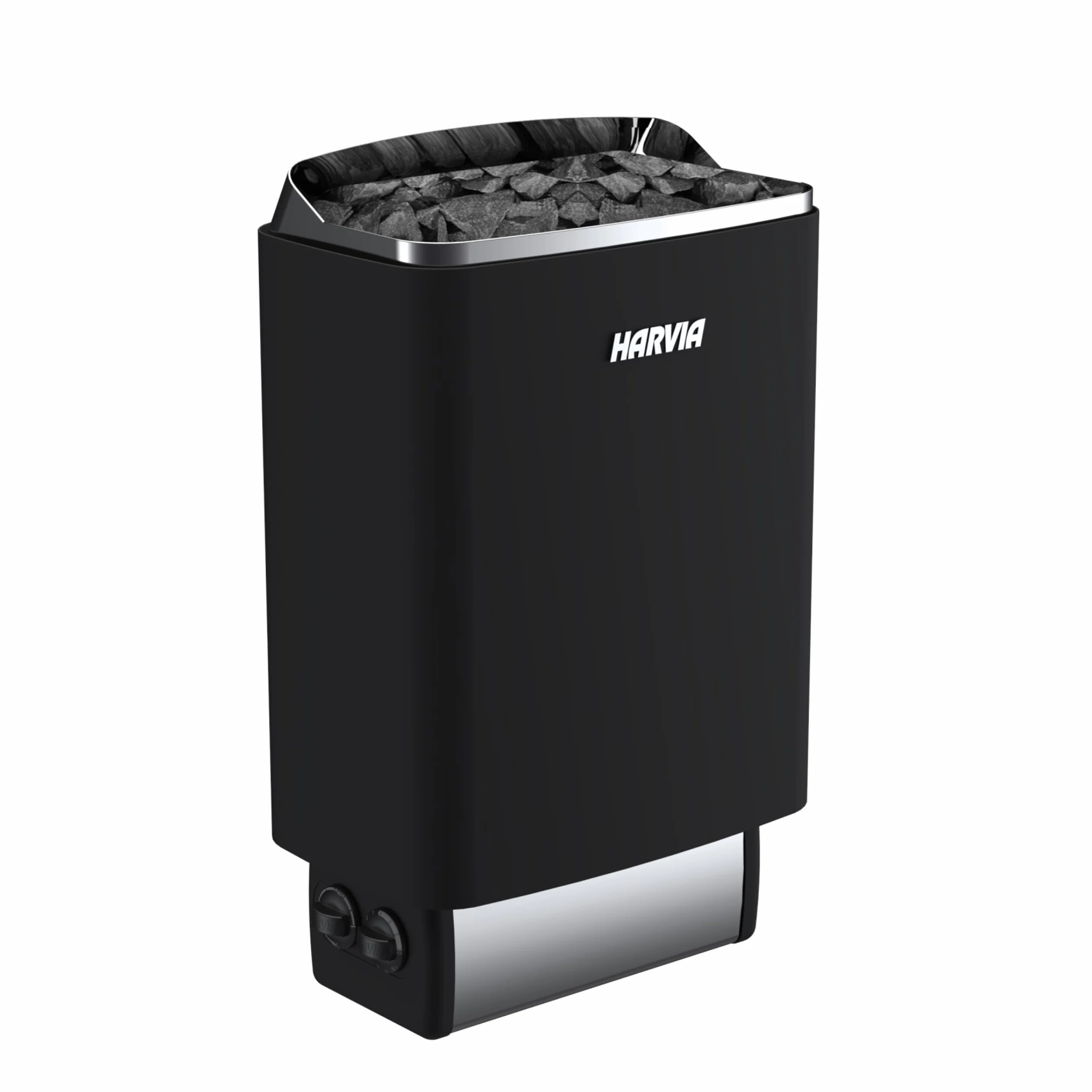 Harvia Top Steel Poêle électrique pour sauna 6 kW avec commande intégrée M60 noir