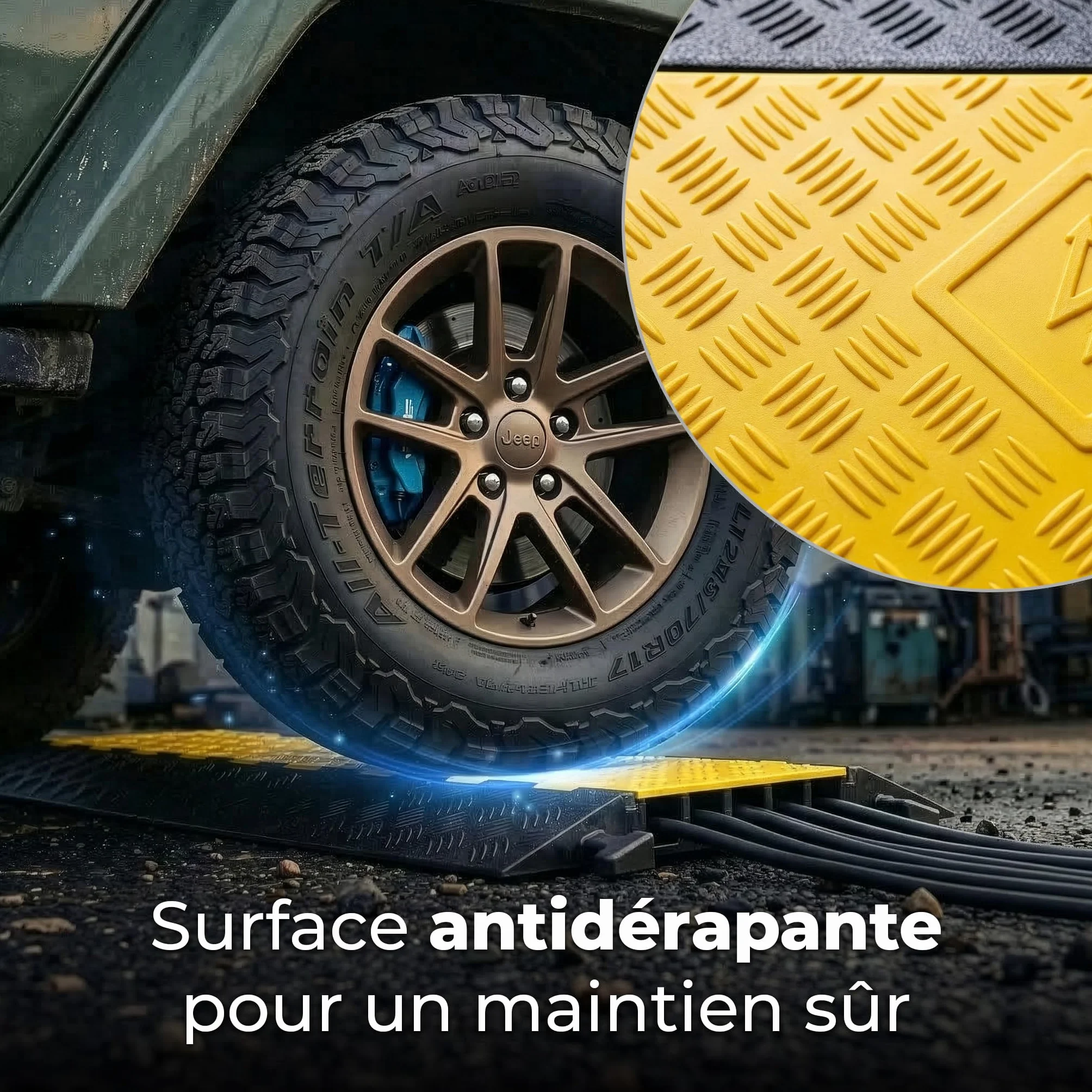 Rampe Passe-Câbles Résistante 7,5 t Protection Extérieur Étanche Caoutchouc Dur Rabattable Arko