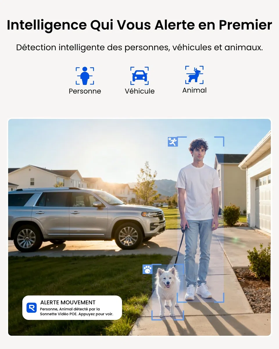 Reolink 5MP Sonnette Vidéo PoE Caméra avec Chime, Vue 3:4 Tête aux Pieds, Audio Bidirectionnel, Détection Colis/Personne, Étanche, Alertes Intelligentes, Compatible NVR (Filaire, Version 2024)