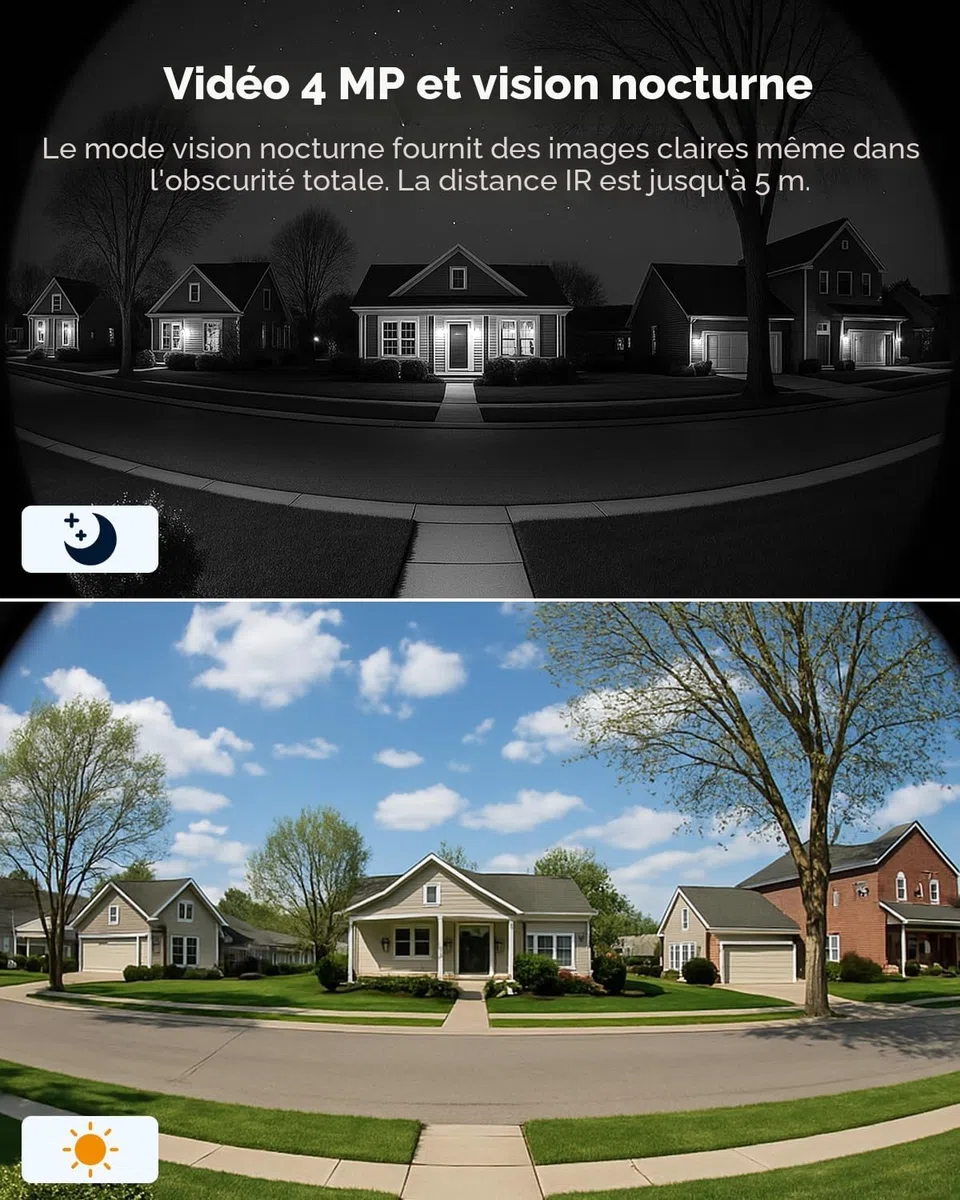Imou DB3 KIT Sonnette Vidéo 2K+ WiFi 4MP Panoramic avec Carillon, Vision Nocturne 5m, Détection Colis AI