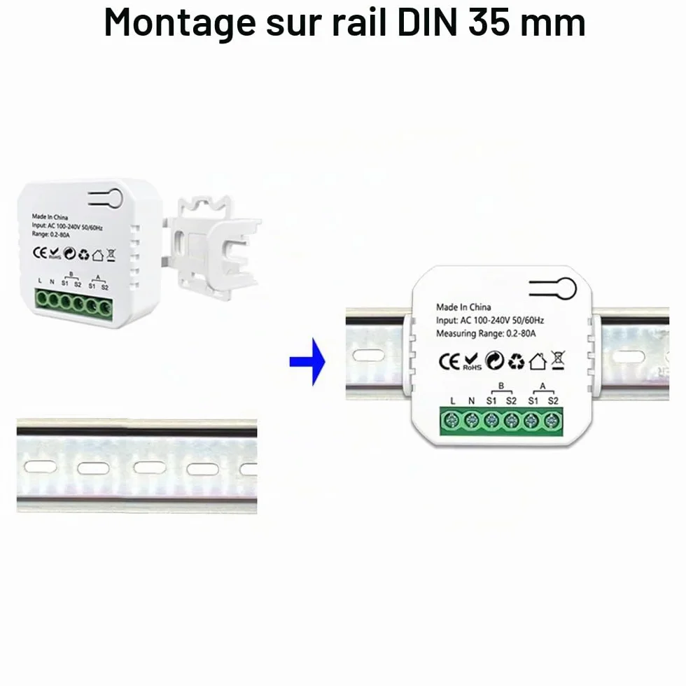 Compteur d'énergie intelligent WiFi solaire photovoltaïque bidirectionnel surveillance consommation production