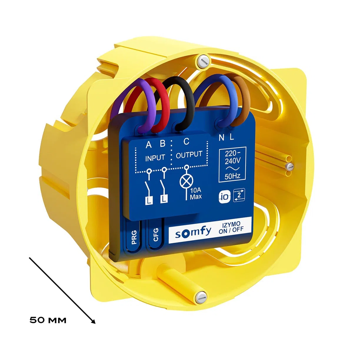 Somfy Micro-récepteur d'éclairage on/Off IZYMO IO-homecontrol Compatible Tahoma