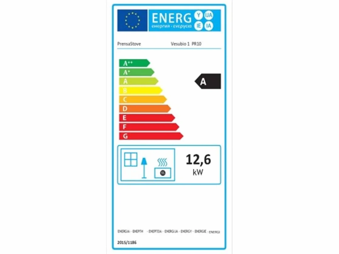 Poêle à Bois VESUBIO 1 12,6 KW Acier 4 mm ECODESIGN 2022