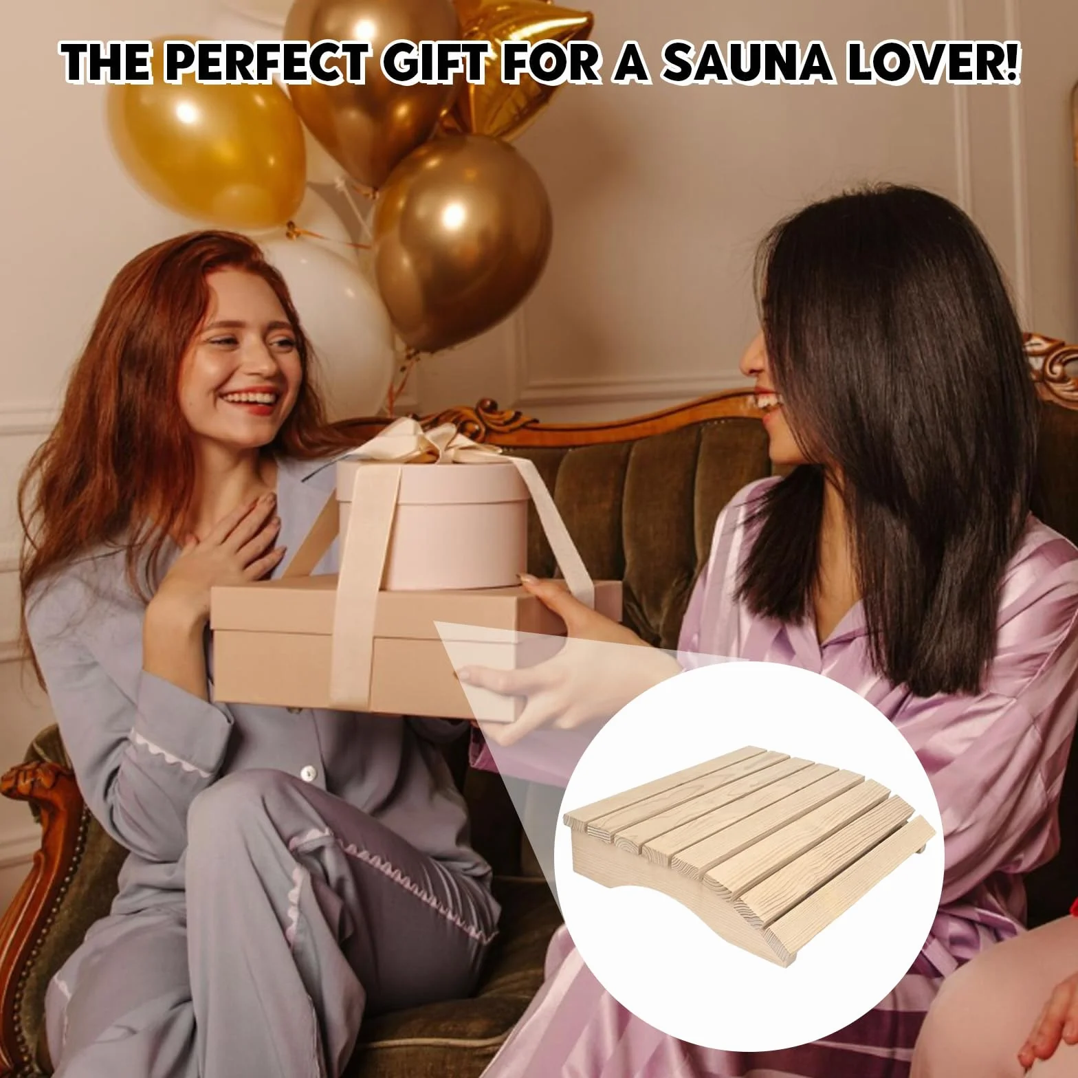 Appuie-tête ergonomique en bois durable pour sauna - Coussin de sauna - Accessoire sauna 35 x 32 x 8,5 cm