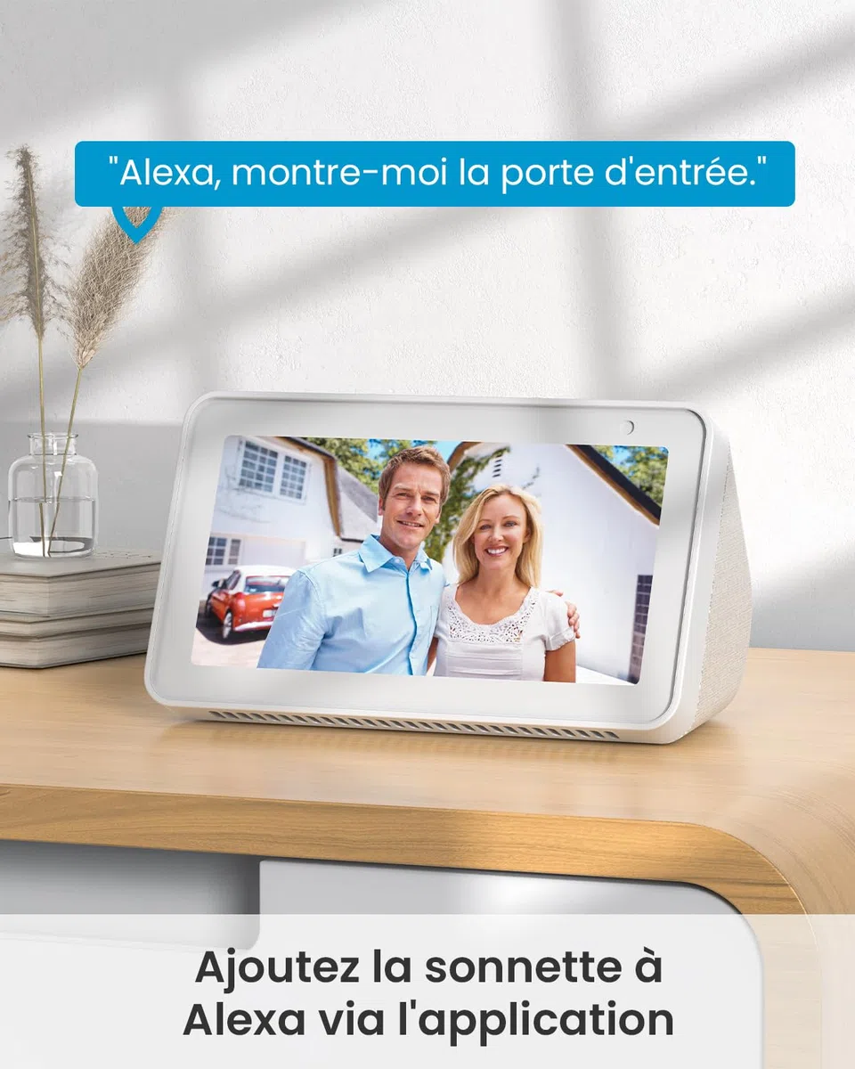 ieGeek 2,5K 5MP Sonnette sans Fil Exterieur Etanche, 166° Sonnette Vidéo Compatible Alexa, IP65, Vision Nocturne, WiFi 2,4 GHz