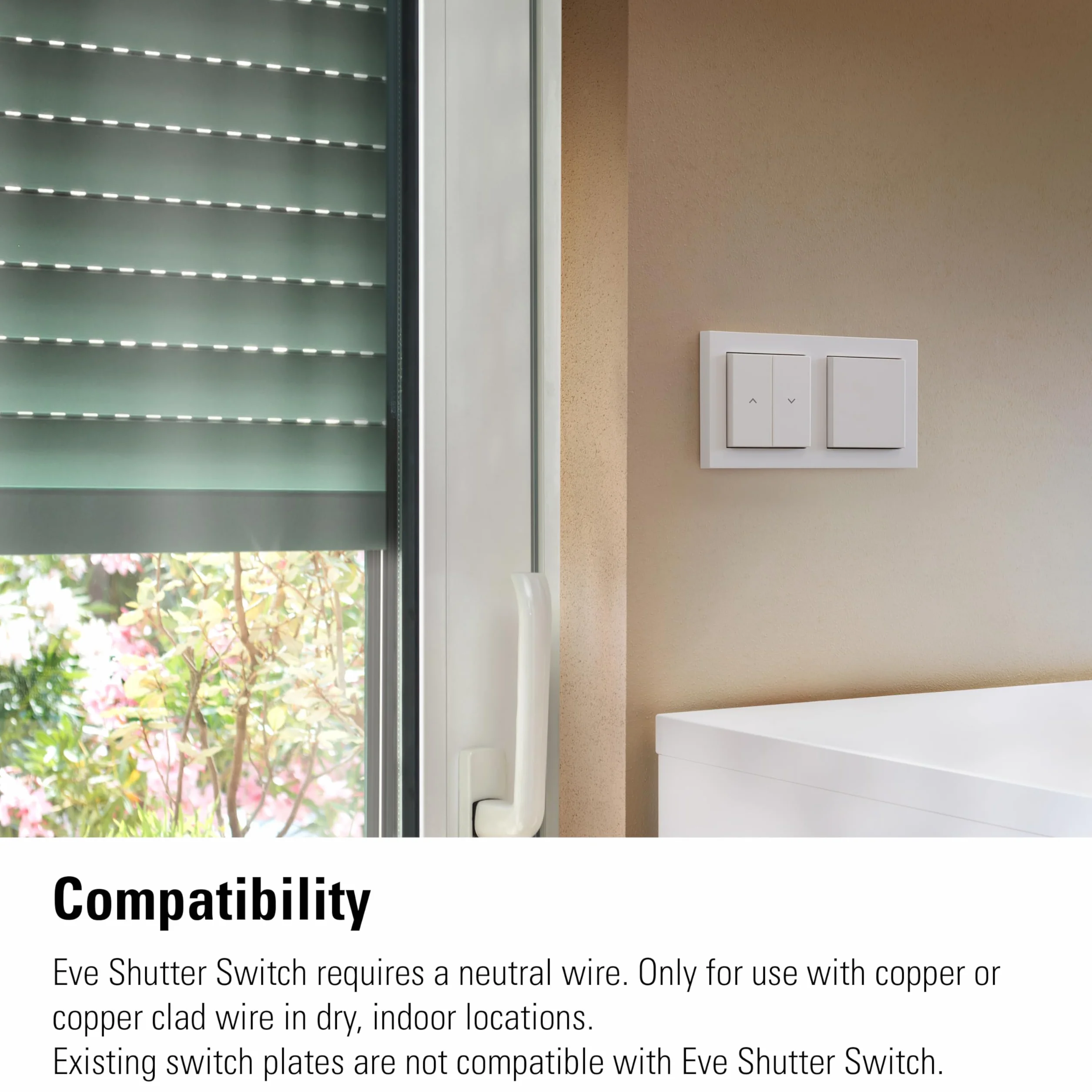 Eve Shutter Switch (Matter) 3 pièces - Smarte Rollladensteuerung für Alexa, Apple Home, Google, SmartThings