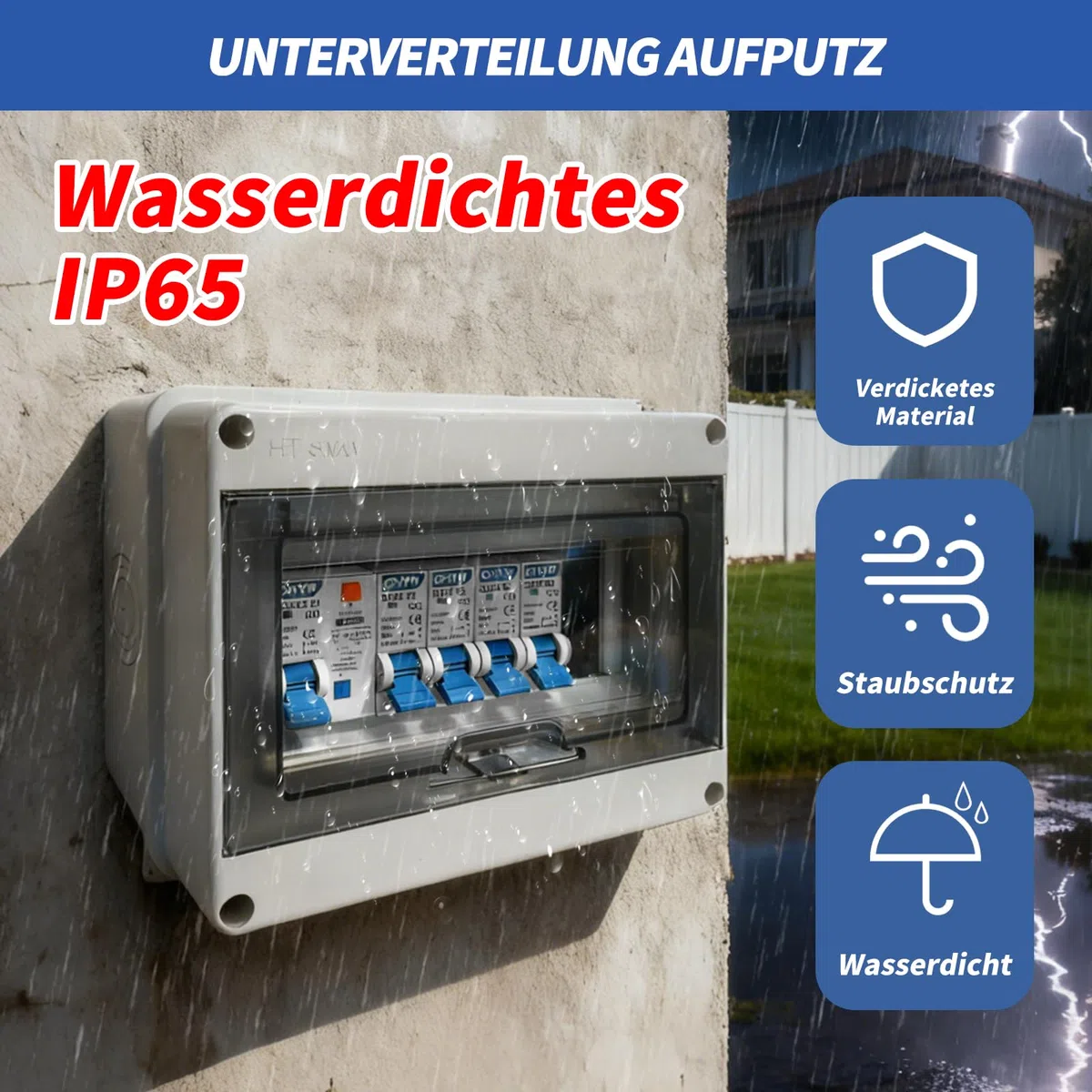 Coffret Electrique Etanche IP65 avec Disjoncteur 63A 2x16A 20A 32A Tableau Electrique