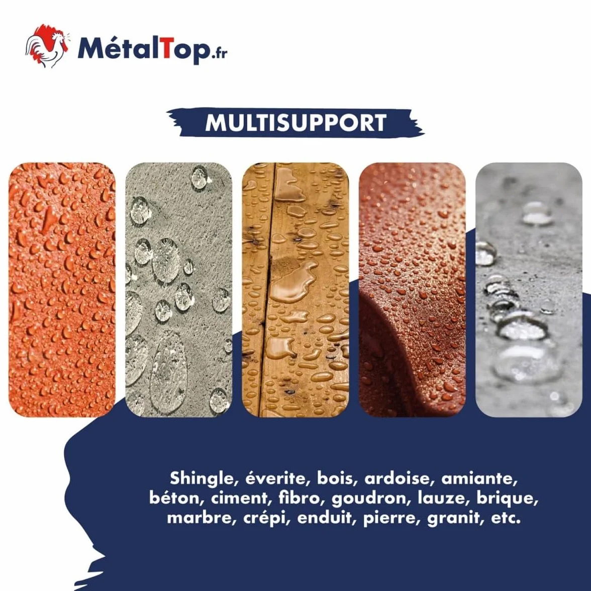 Métaltop Hydrofuge Toiture 20 L Multisupport Protection Anti-humidité