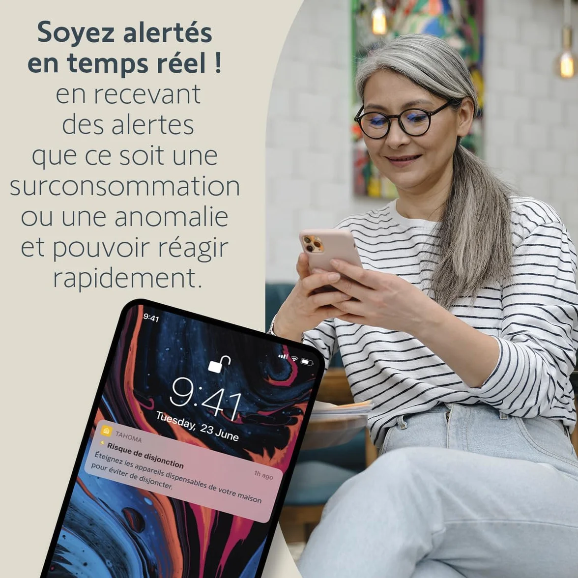 Somfy Capteur de consommation connecté Zigbee Mesure électrique compteur Linky TaHoma switch