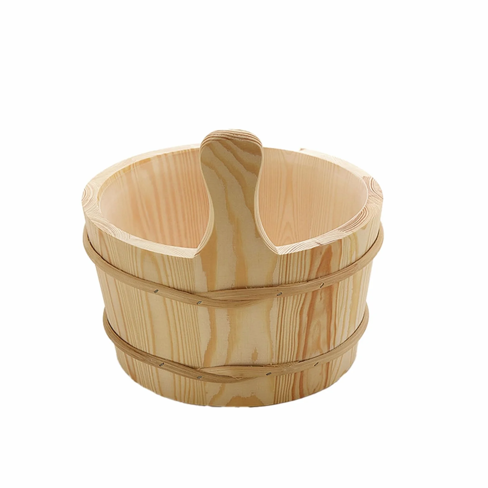 Seau à sauna en bois 4 l avec longue cuillère - Accessoires de bain