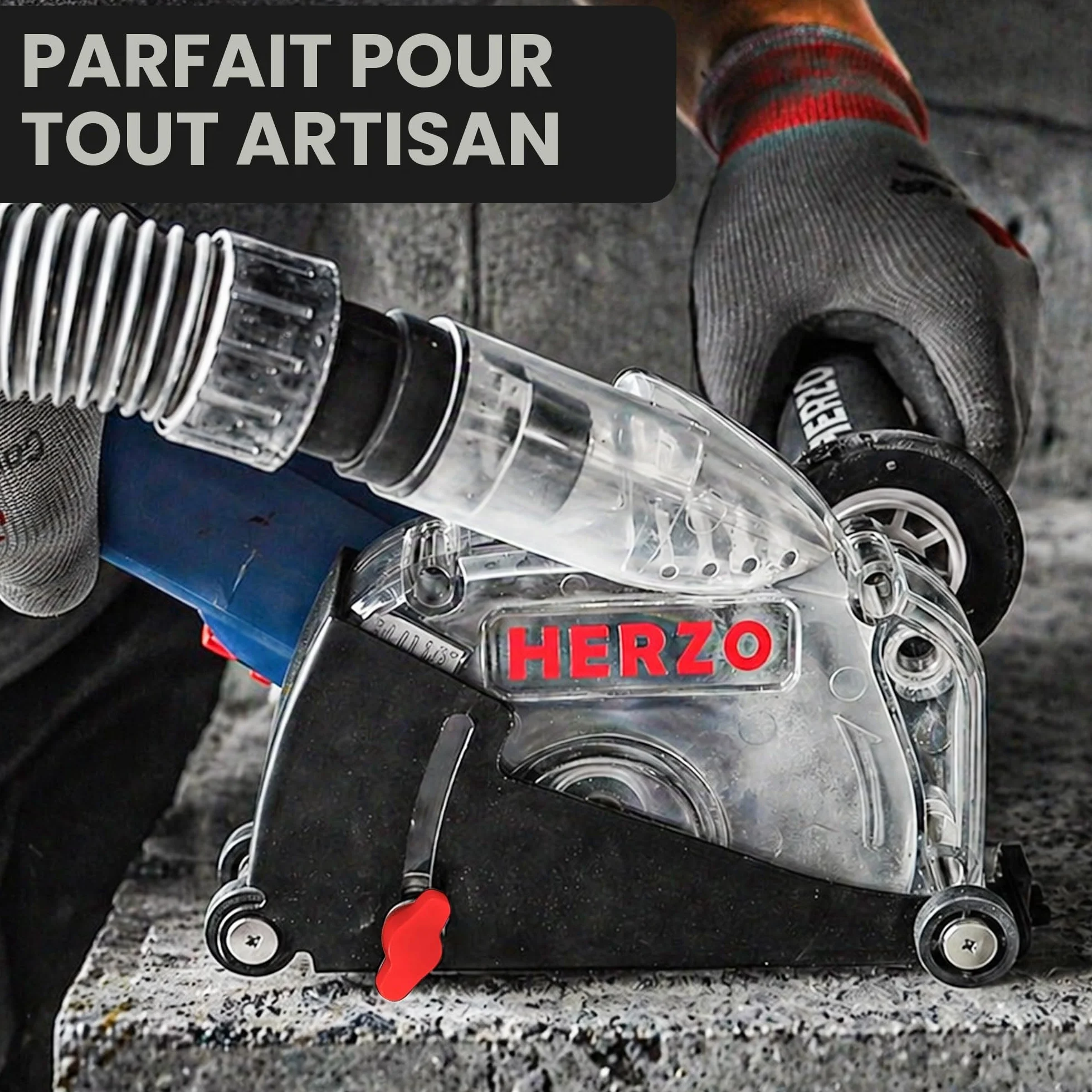 HERZO Capot de protection Meuleuse D'angle 115mm 125mm rail de guidage