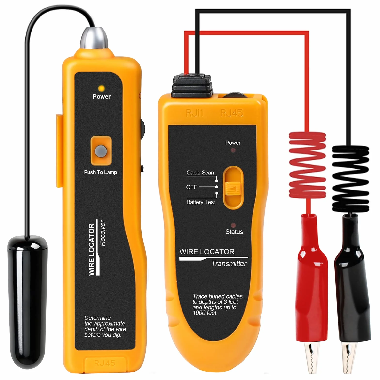 Localisateur de câbles souterrains F02 Wire Tracker testeur de câbles 2-3 pieds 1000 pieds