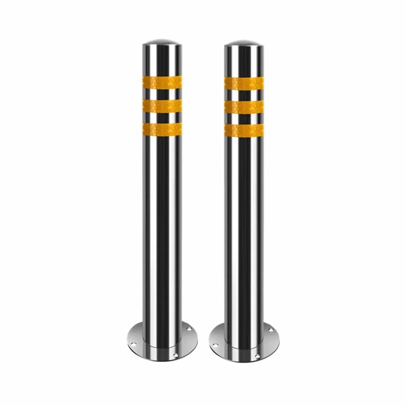 Bornes de stationnement en acier inoxydable réfléchissant lot de 2 pour barrière de route