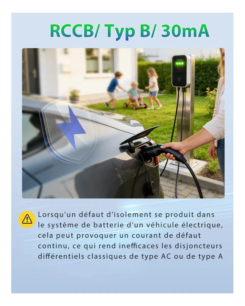 TONGOU Disjoncteur Différentiel 30mA 63A Type B 230V 1P+N