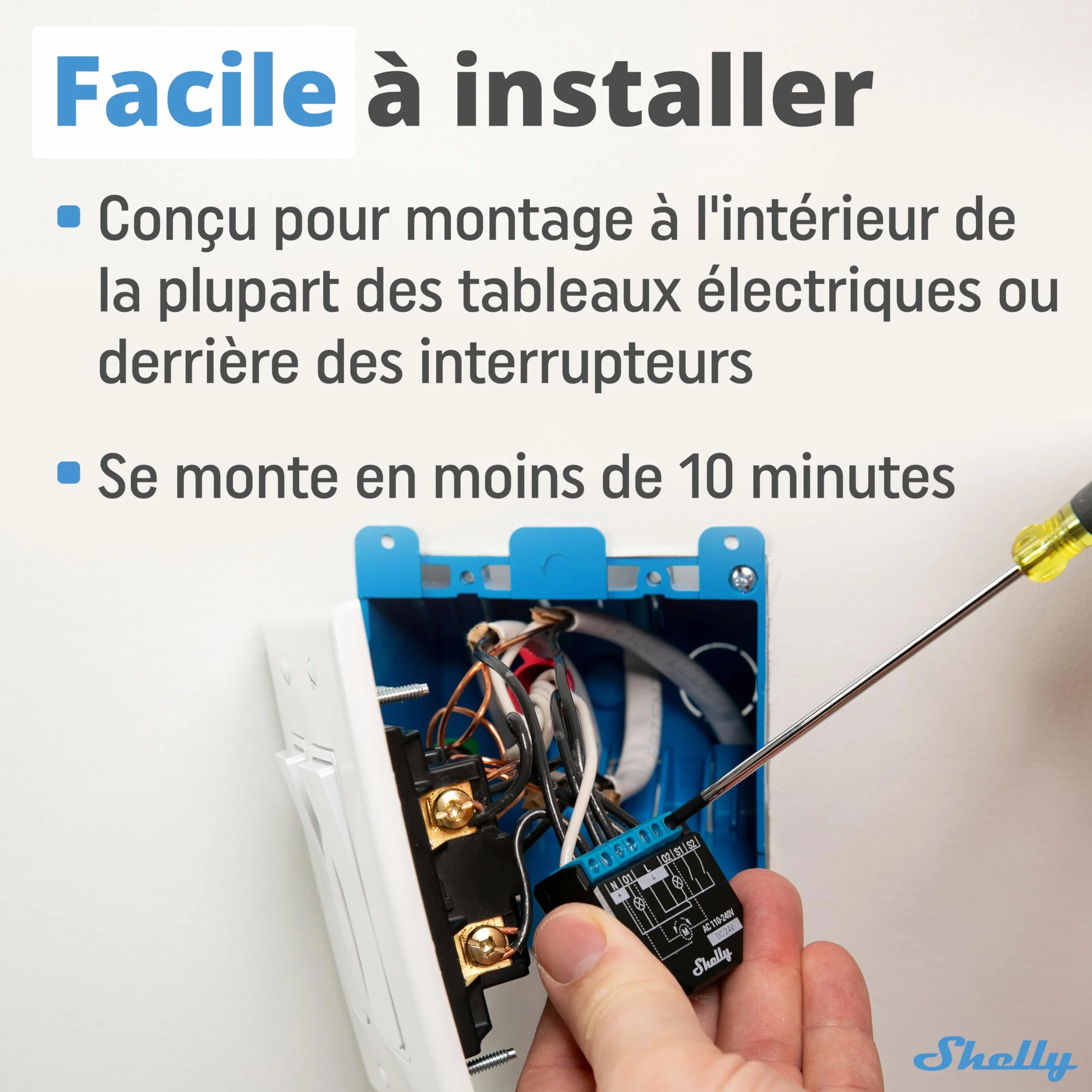 Shelly Plus 2PM Interrupteur volet roulant connecté Wi-Fi 2 Canaux 16A Compteur d'énergie Lot de 4