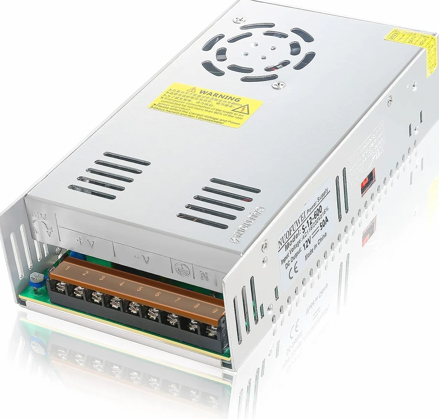 Alimentation 12V 50A 600W Transformateur 220V CA à 12V CC Convertisseur pour LED Moteur Pompe Caméra CCTV