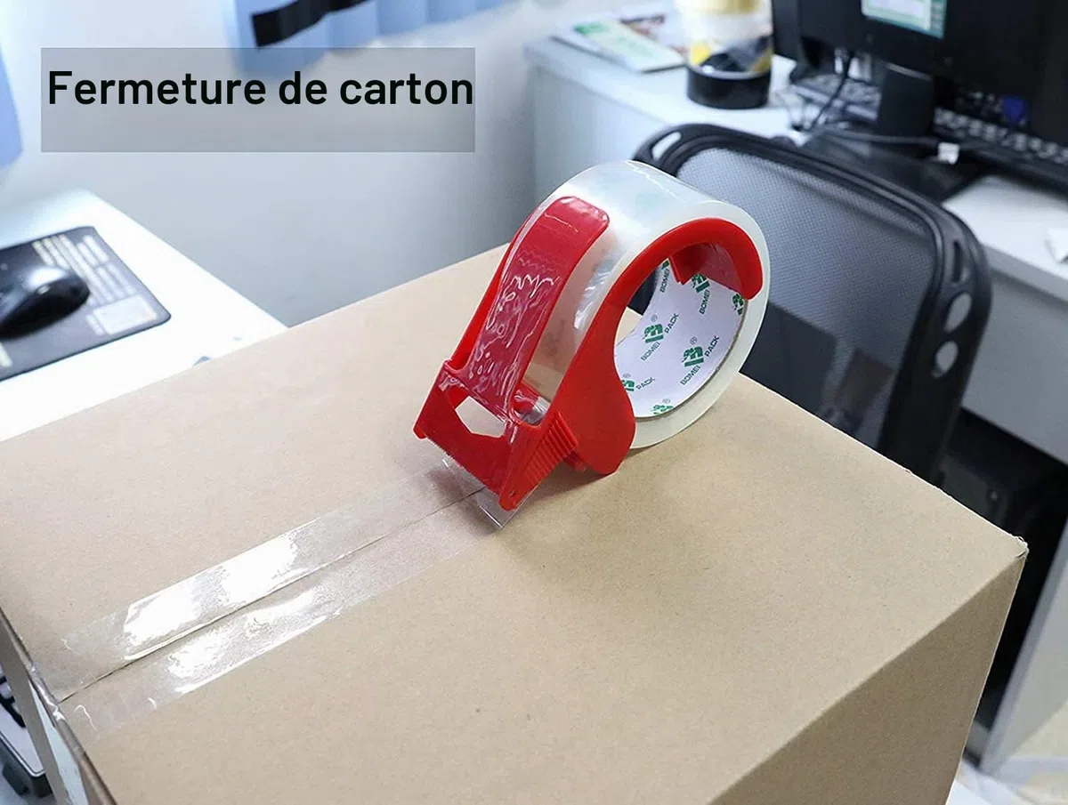 BOMEI PACK Ruban Adhésif Transparent 18 Rouleaux 66m x 48mm pour Emballage Carton