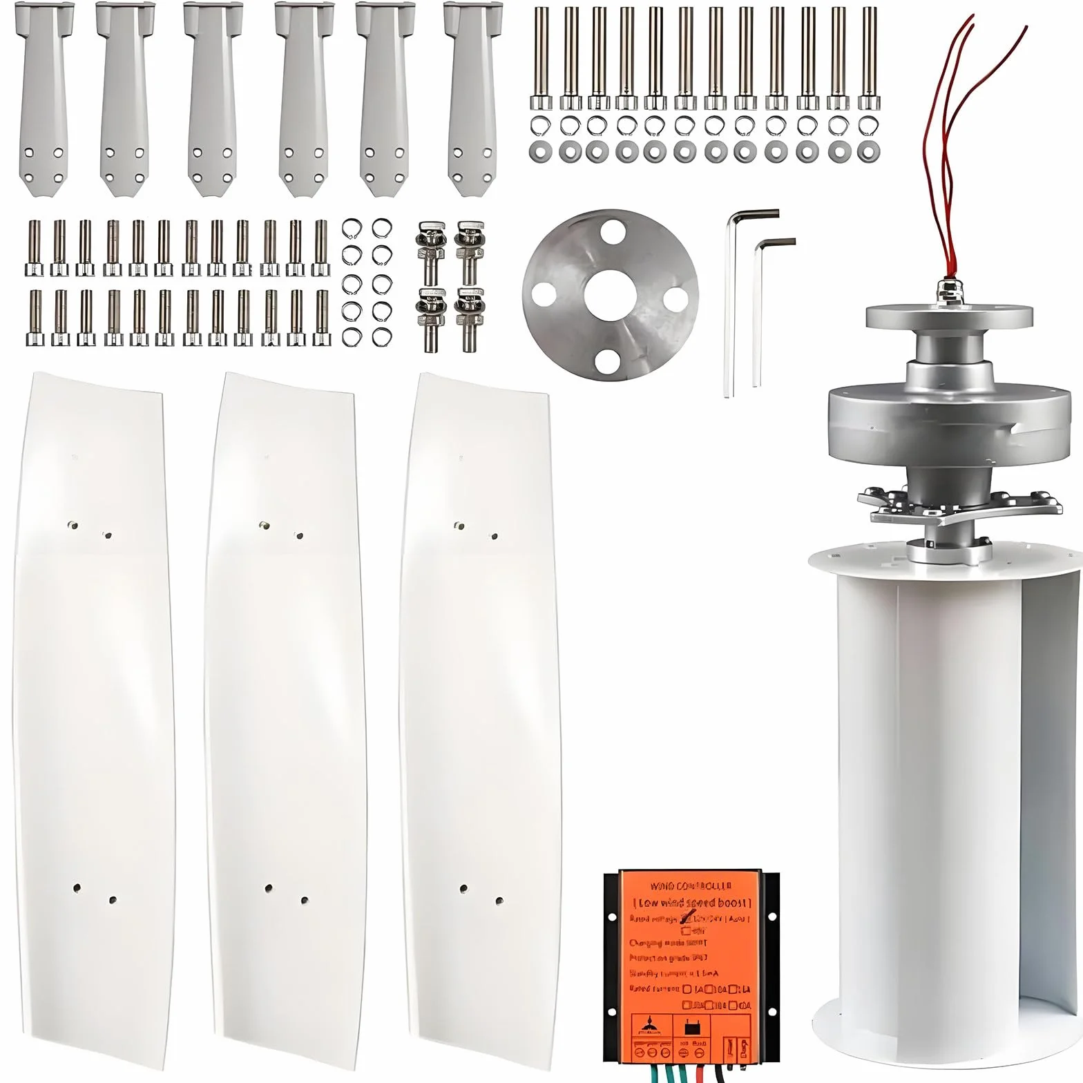 Éolienne à axe Vertical 10000W 12000W 12V 24V 48V avec contrôleur pour Systèmes Hybrides éolien et Solaire 12000W-220V