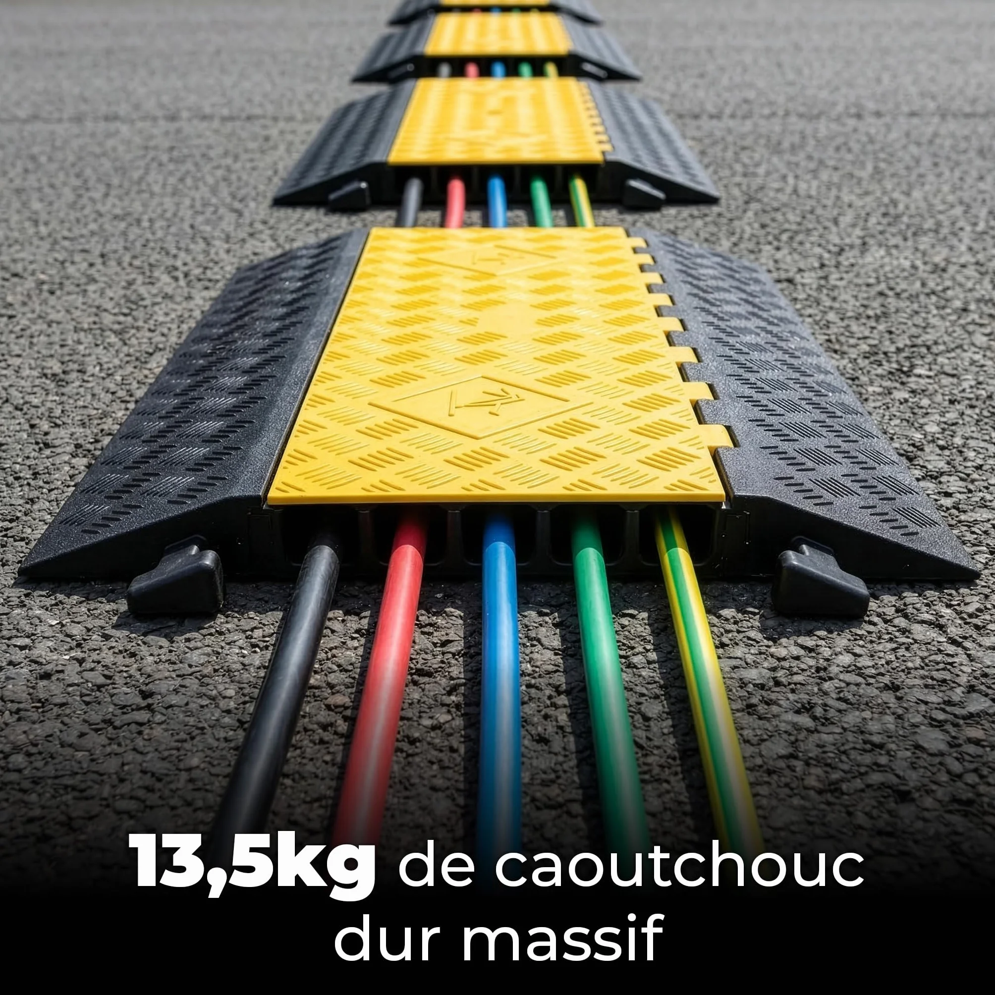 Rampe Passe-Câbles Résistante 7,5 t Protection Extérieur Étanche Caoutchouc Dur Rabattable Arko