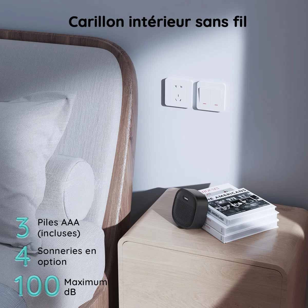BOIFUN 2K 3MP Sonnette sans Fil Exterieur IP65 Etanche Vue Panoramique 180° Détection IA Compatible Alexa Wi-Fi 2,4 GHz