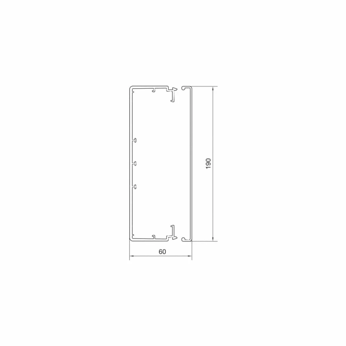 Hager Goulotte de câble 2000 x 190 x 60 mm 2 m Blanc