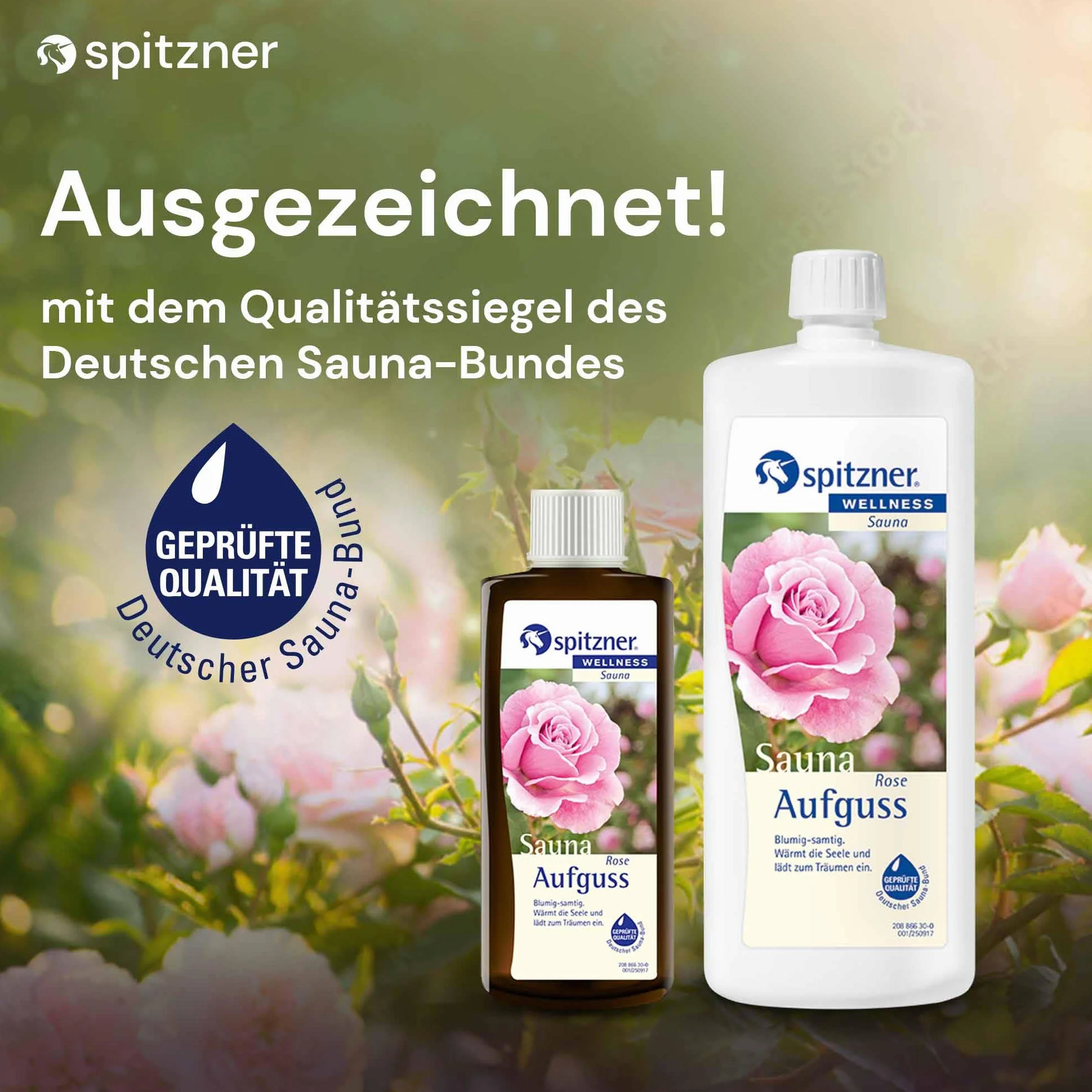 Spitzner Infusion pour sauna à la Rose floral-velouté 1000 ml – concentré naturel bien-être