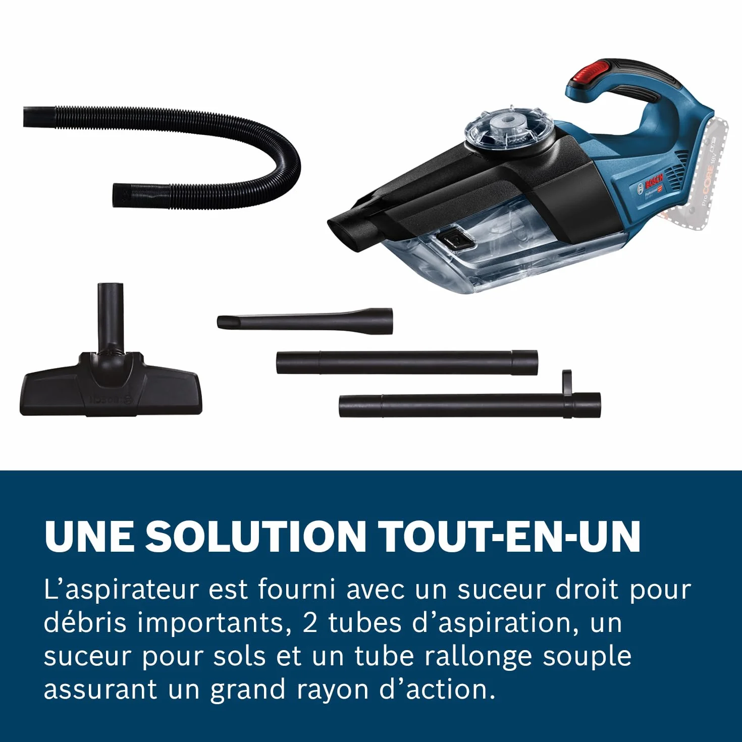 Bosch Professional aspirateur à main sans-fil GAS 18V-1 18V System 1 L