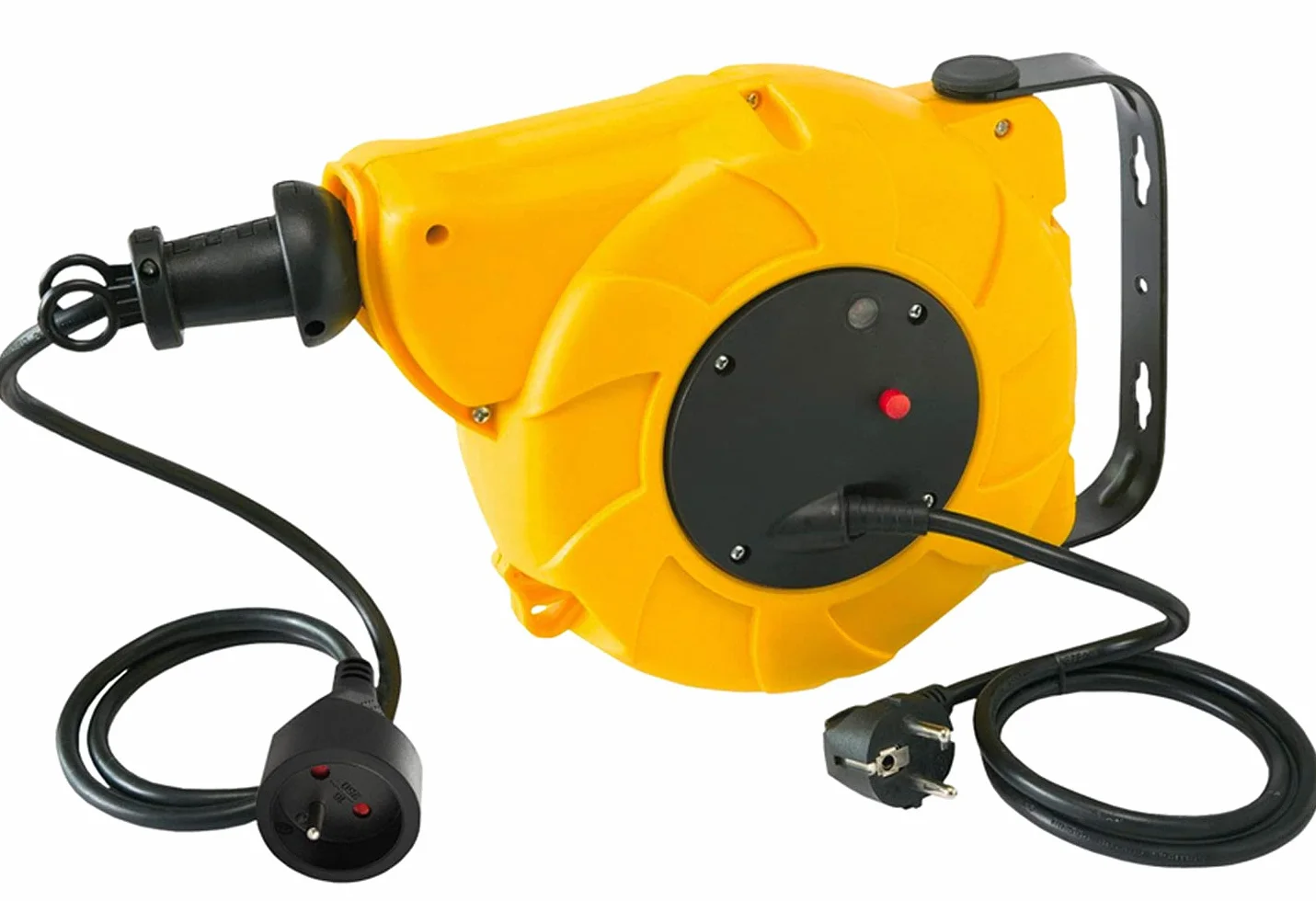 Electraline Enrouleur de câble électrique automatique 8 M jaune