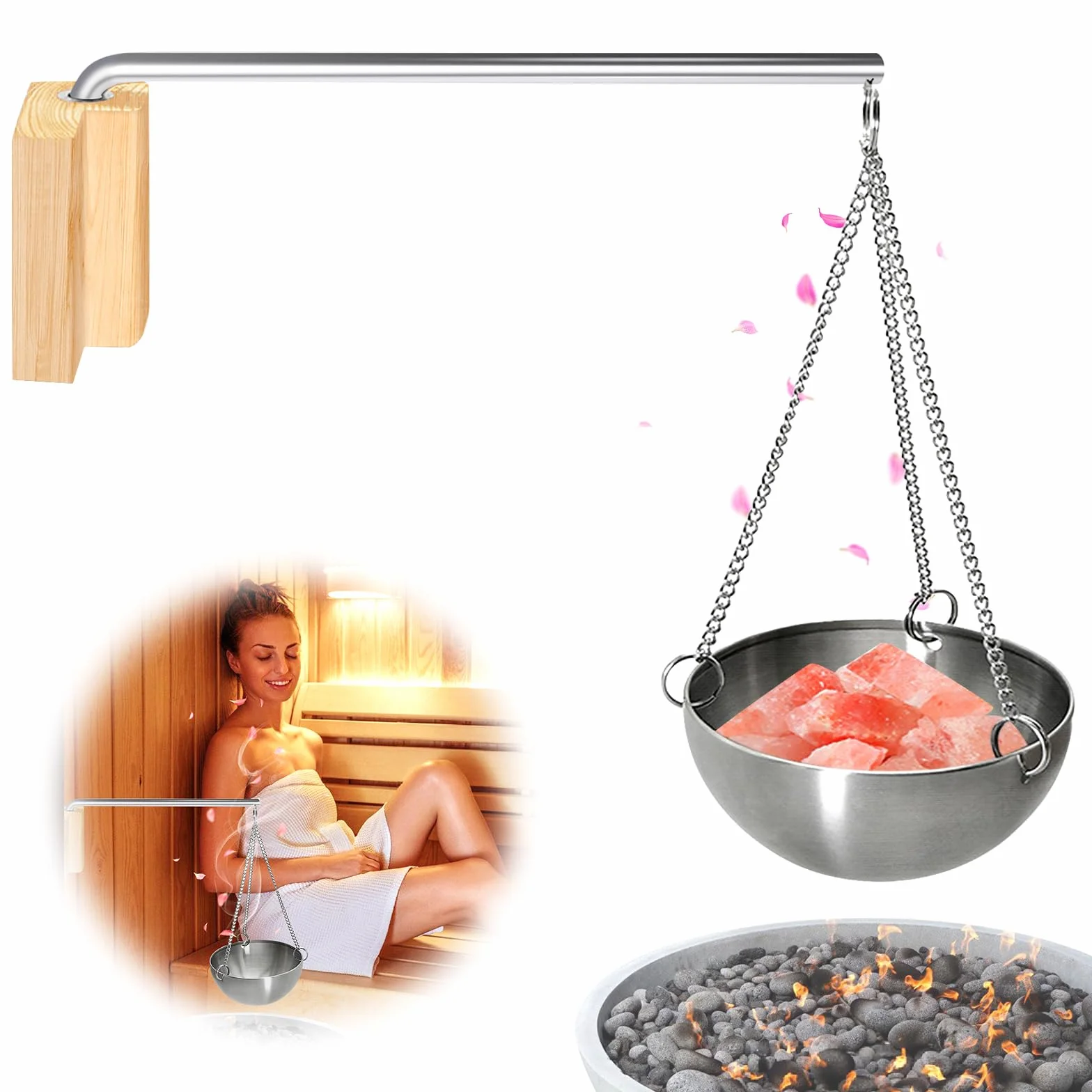 Bol D'arôme Sauna Acier Inoxydable, Sauna Aroma Bowl