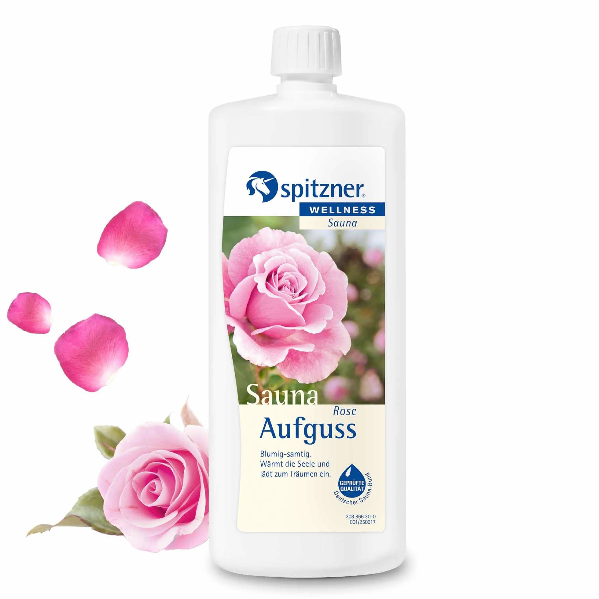 Spitzner Infusion pour sauna à la Rose floral-velouté 1000 ml – concentré naturel bien-être
