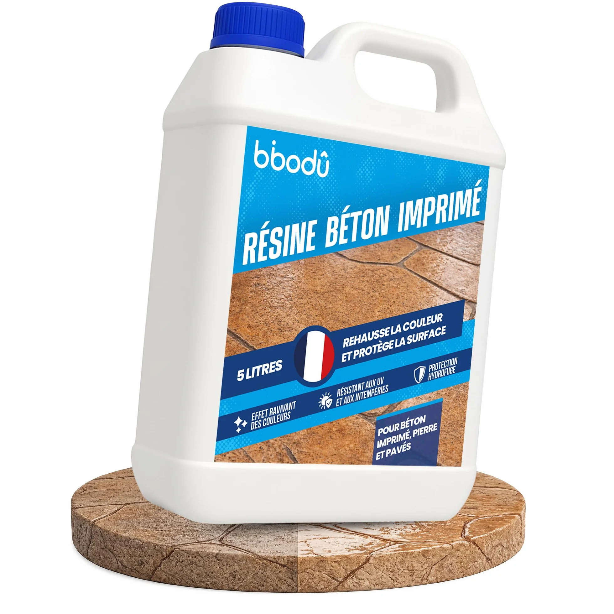 Résine pour Béton 5 L Scellant Protecteur Ravive Couleur Vernis Beton Exterieur Base Eau