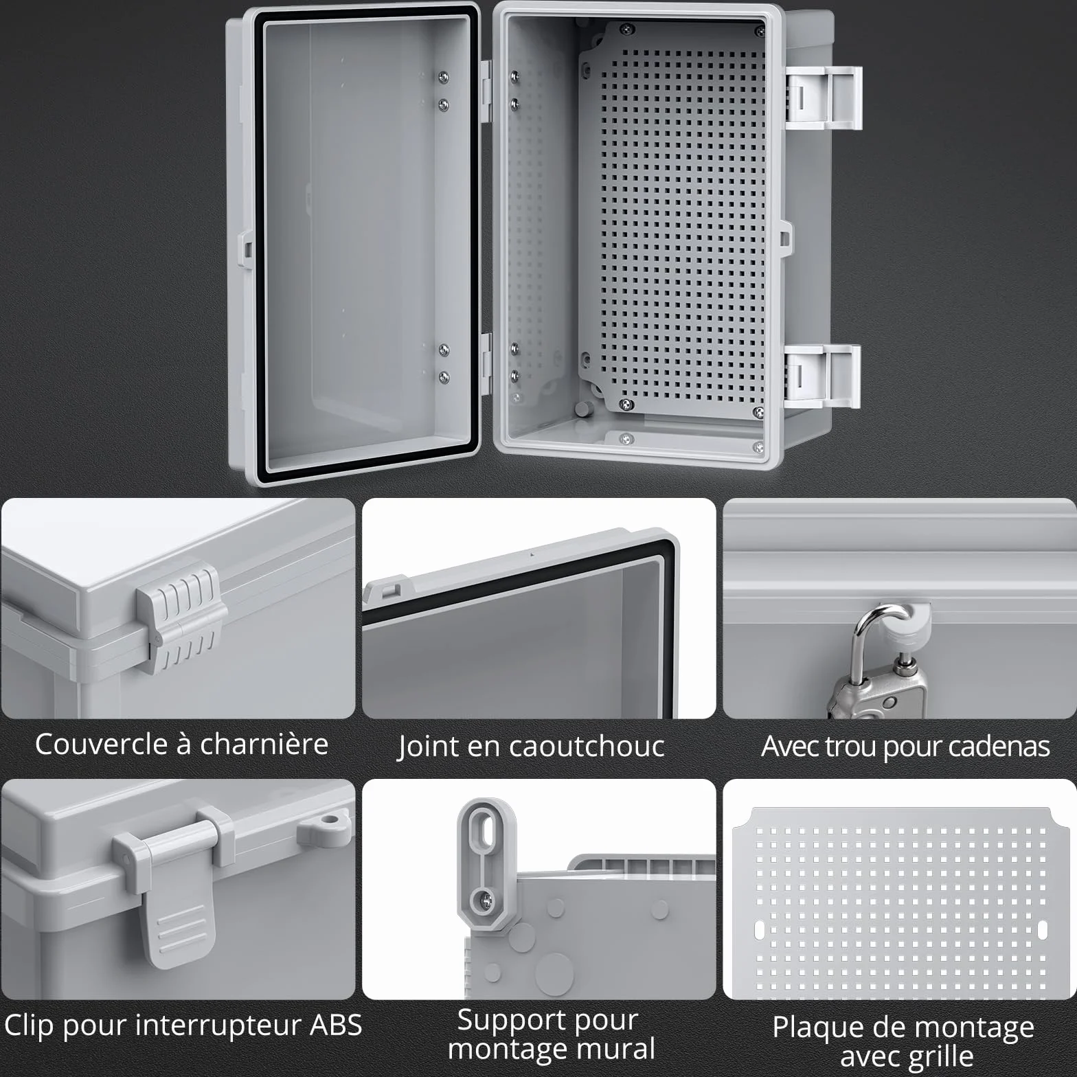 CAMWAY Coffret Electrique Etanche Exterieur ABS Renforcé 3mm Boîte de Jonction IP67 30x20x16cm