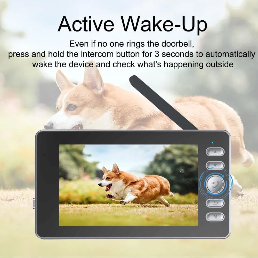 Sonnette sans Fil avec Caméra Extérieure Écran 4.3" Visiophone Vidéo Interphone sans WiFi Vision Nocturne