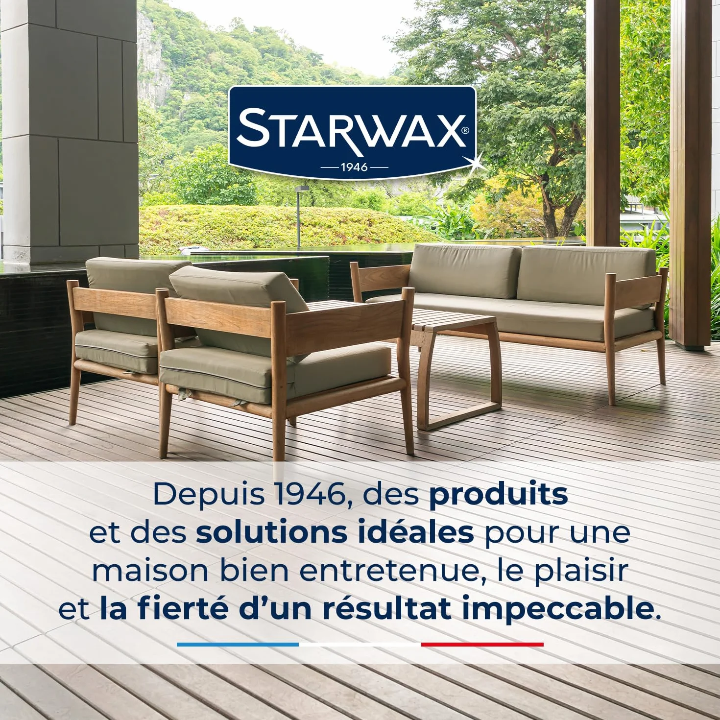 STARWAX Saturateur Bois Extérieur Incolore 5L Conditions Extrêmes UV Intempéries Eau Chlorée