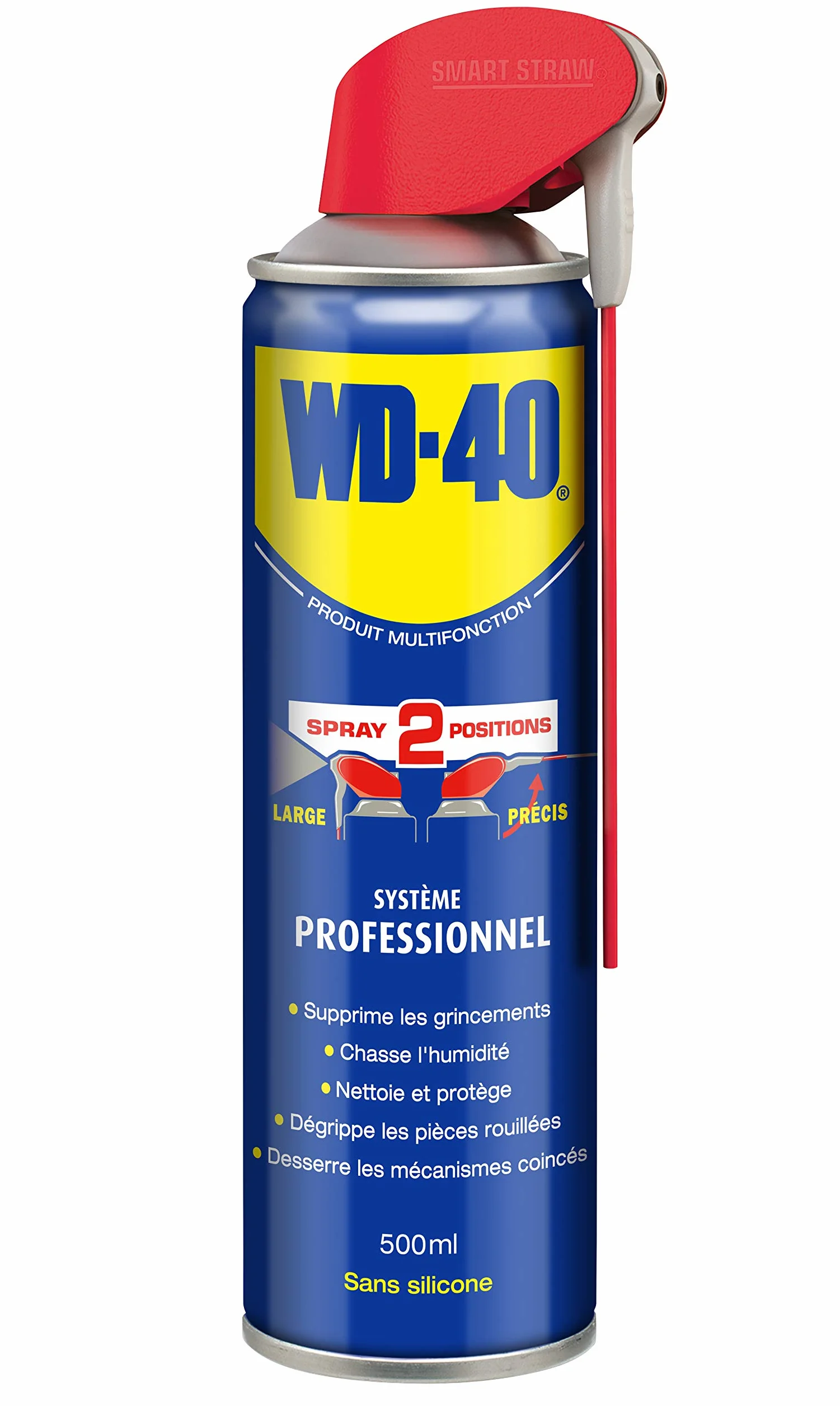 WD-40 Spray Multifonction Double Position Sans Silicone Non Conducteur