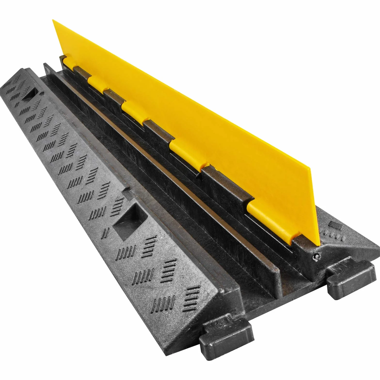 VEVOR 3PCS Rampe Protection Câble 2 Canaux PVC Caoutchouc 101x24,5x5 cm Capacité 4989 kg
