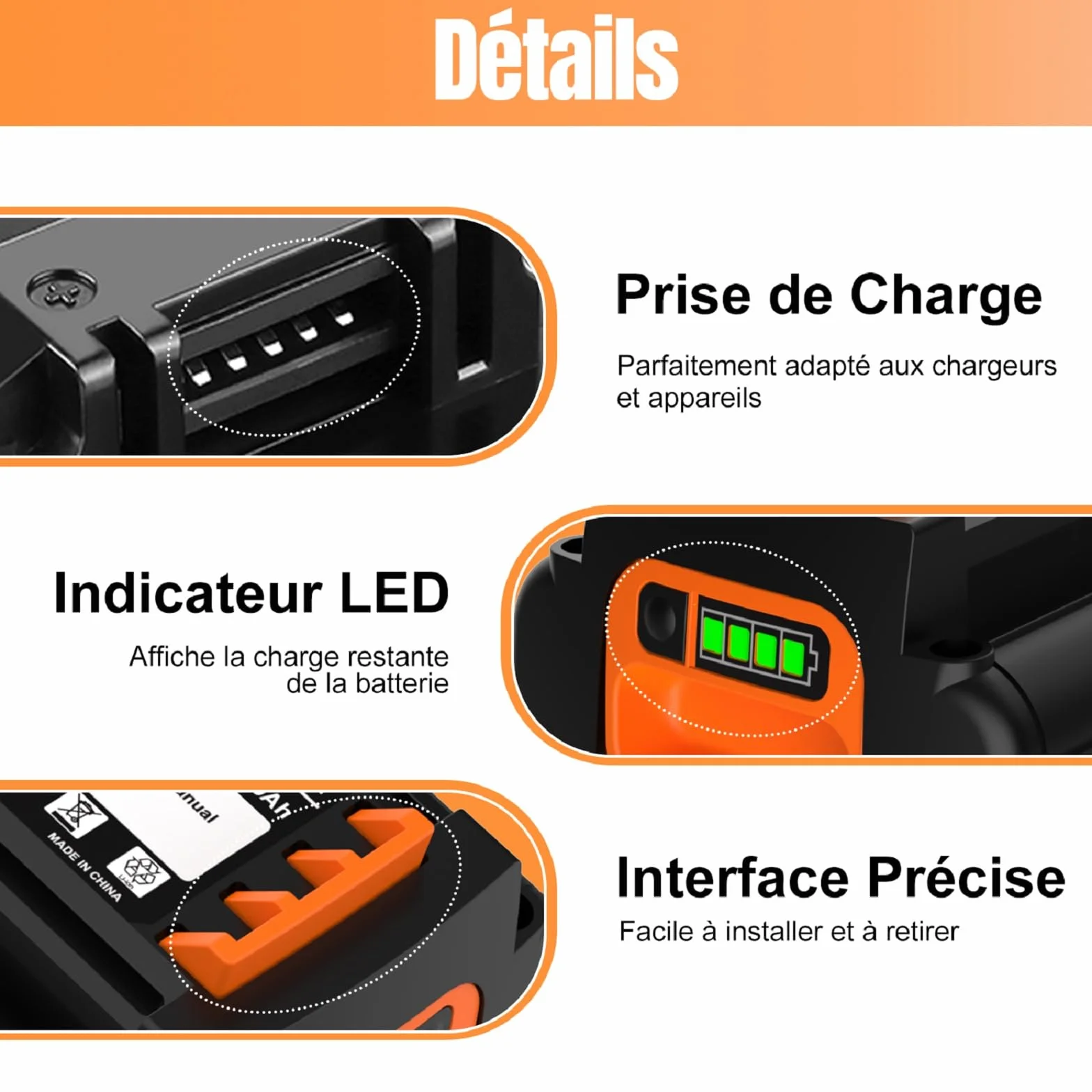 ENERGUP Batterie 36V 2500mAh pour Black et Decker LBX2040 BL20362 BL2536