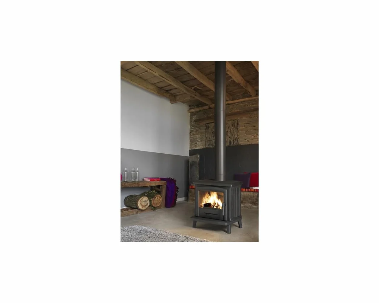 Poêle À Bois Fonte 6kw Anthracite