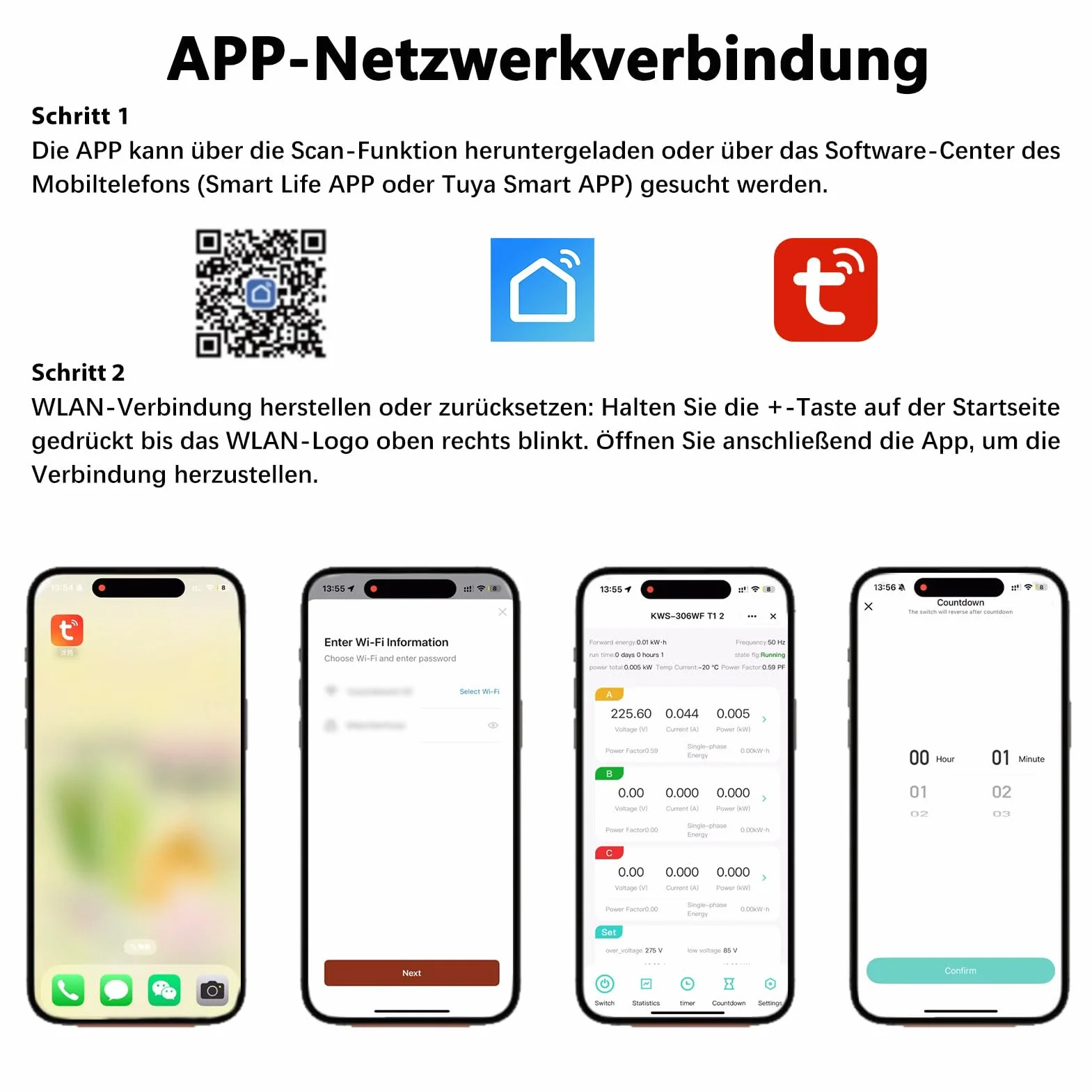 Compteur Électrique Triphasé WiFi Tuya Smart Meter 80A AC 85-290V 9 en 1 Wattmètre KWh Voltmètre Ampèremètre