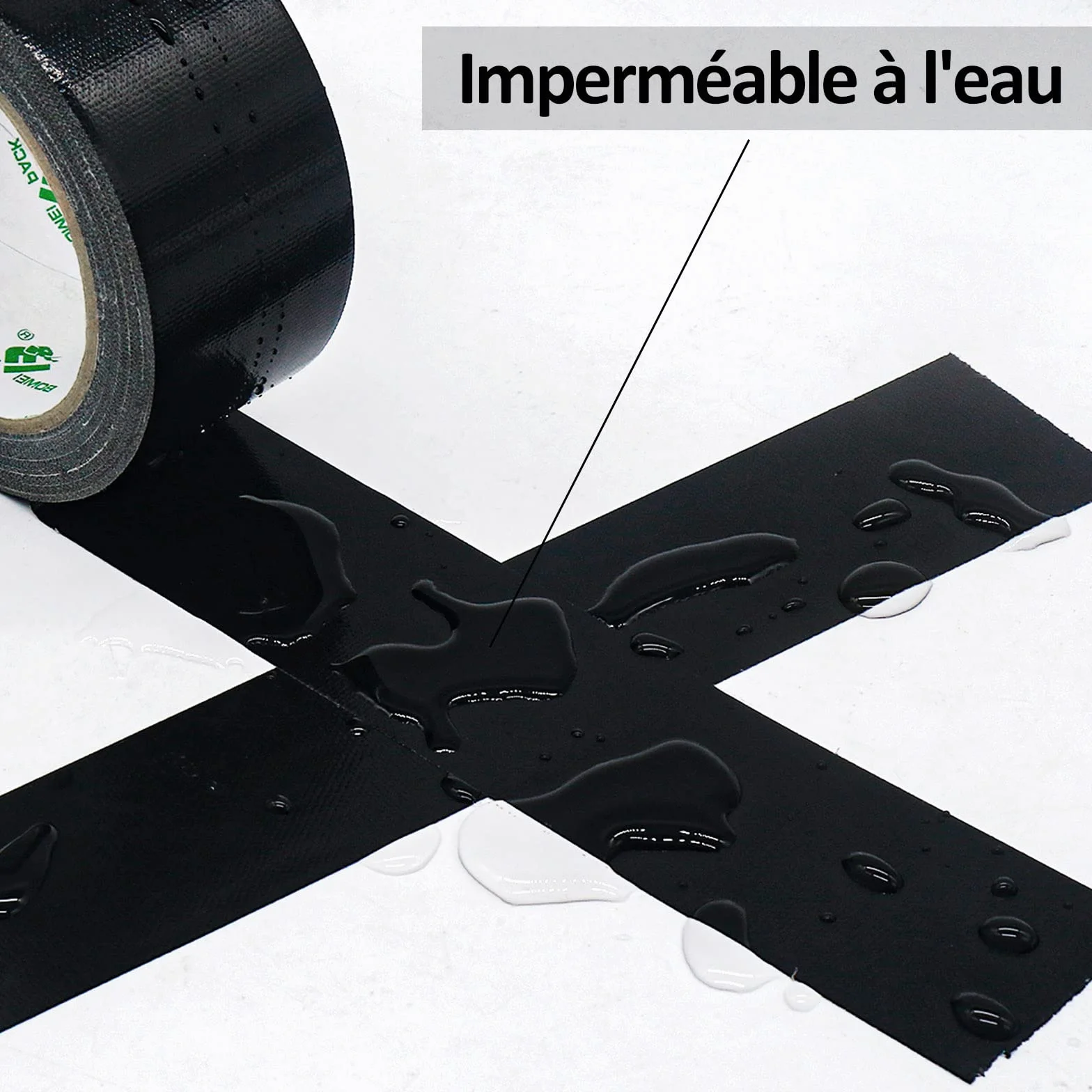 Ruban Adhésif Toilé Noir Heavy Duty 50 mm x 50 m 5 Rouleaux BOMEI PACK