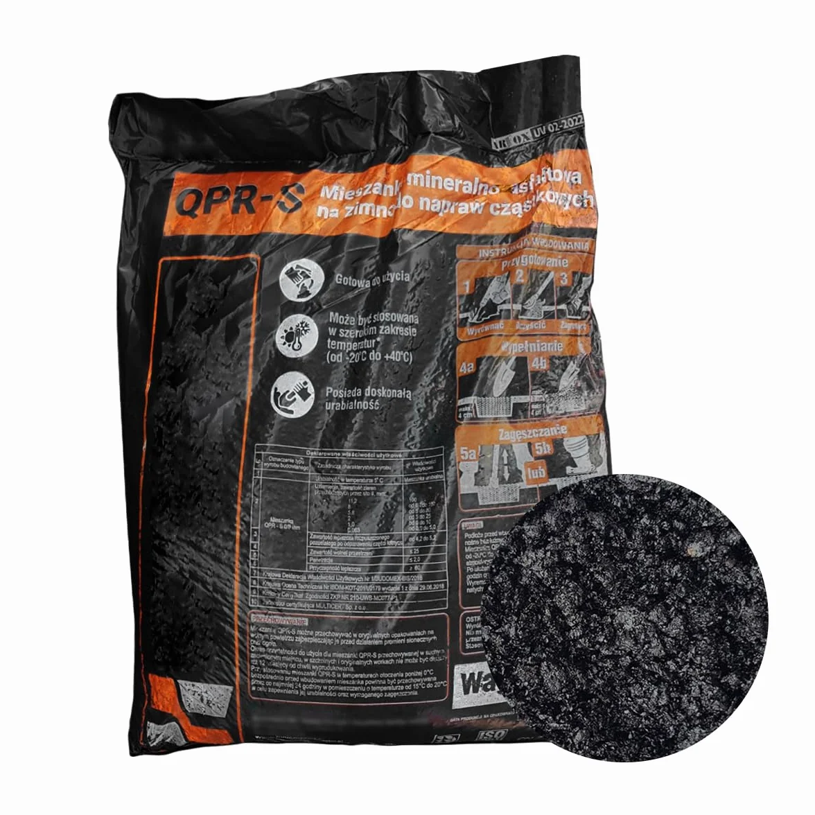 Asphalte à froid 25 kg pour réparation de chaussées