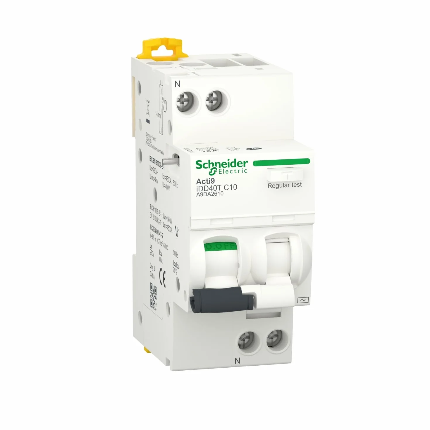 Schneider Electric Acti9 iDD40T disjoncteur différentiel 1P+N C 16A 4500A/6kA 30mA type AC A9DA2616