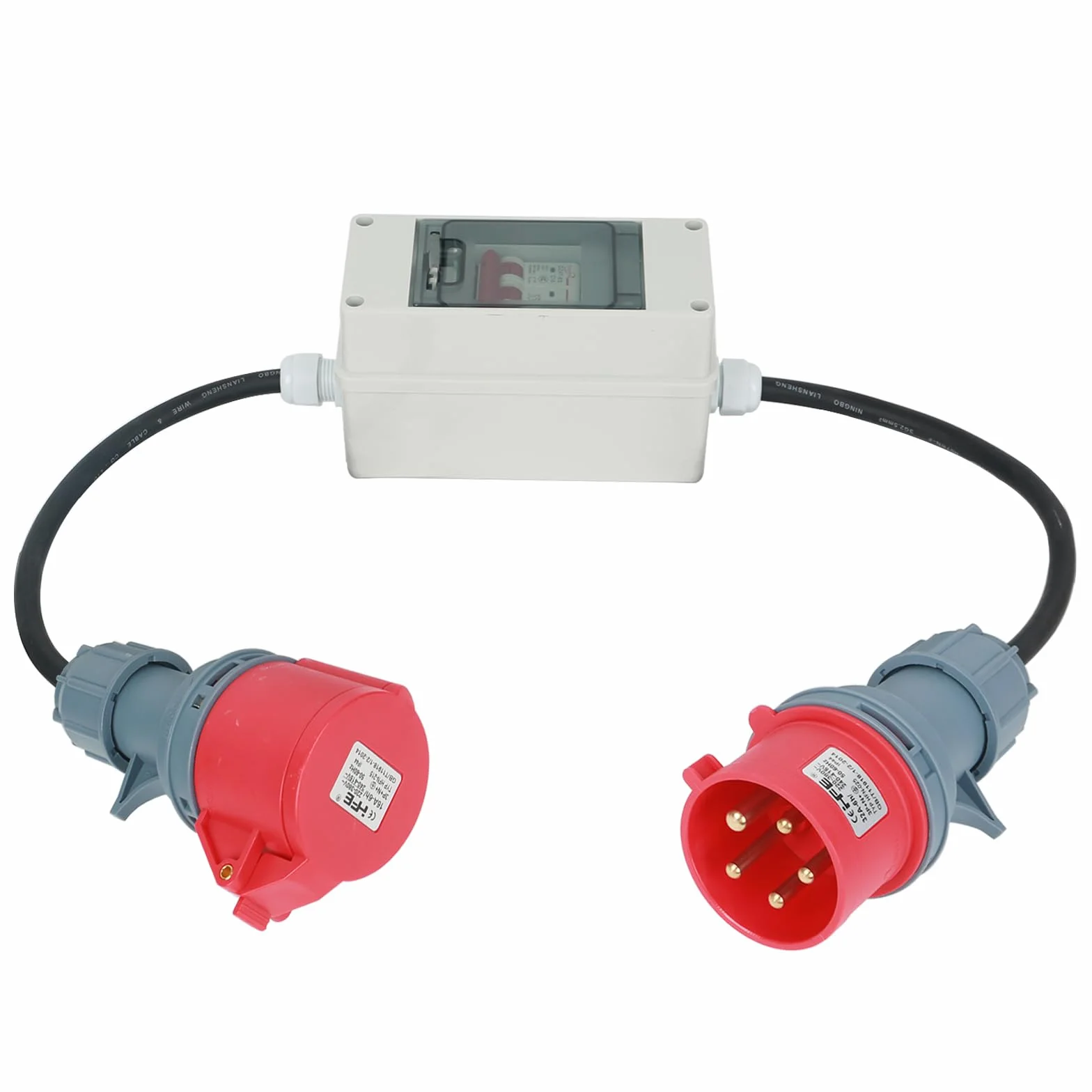Adaptateur CEE 63 A 400 V vers 32 A 400 V IP44 Courant fort Câble H07RN-F 5G6