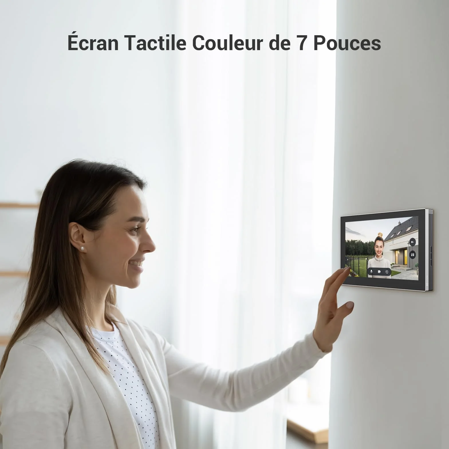 EZVIZ HP5 Interphone Vidéo WiFi 1080P, Moniteur Tactile 7", Sonnette Vidéo 2 Fils, Déverrouillage à Distance, Vision Nocturne