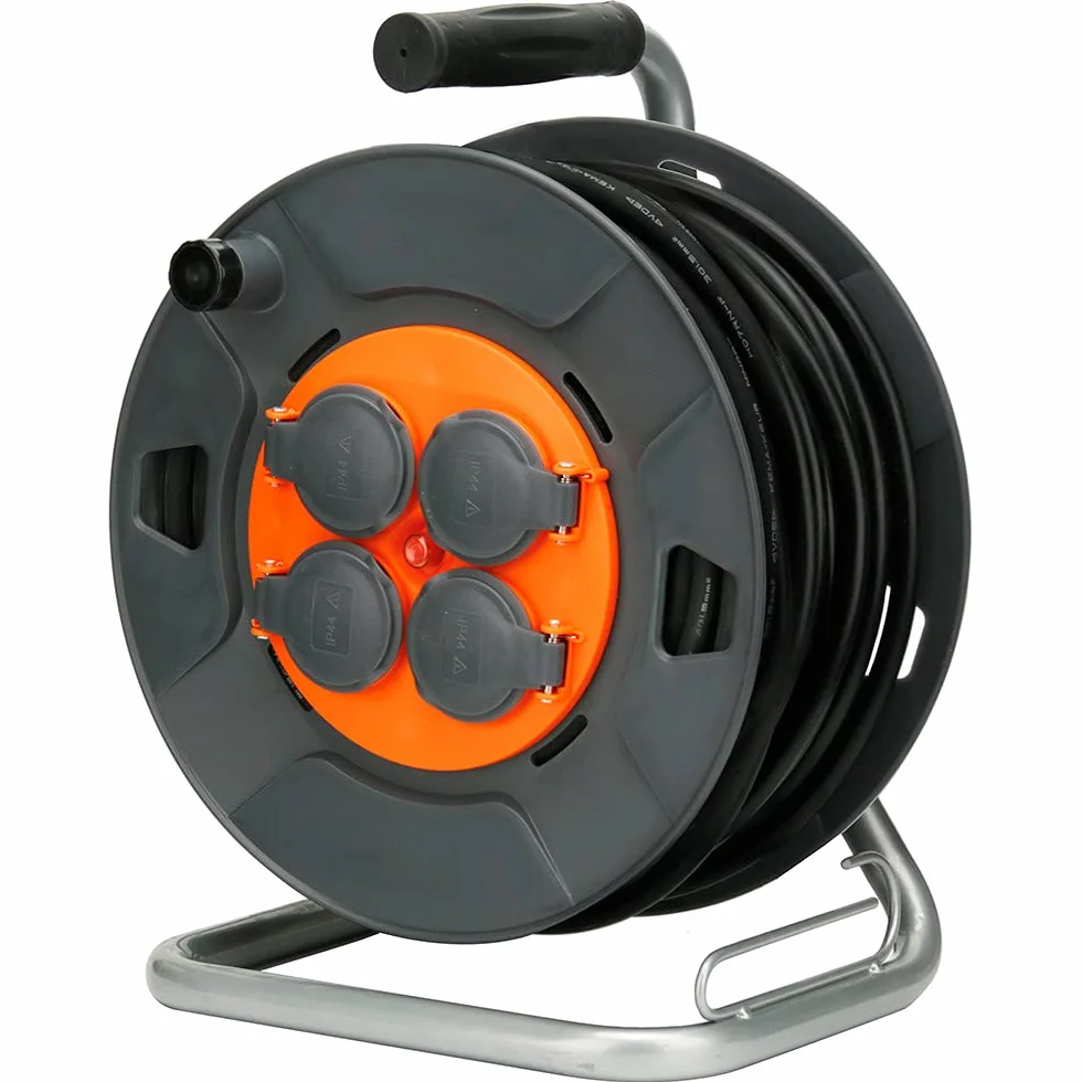 Enrouleur de Chantier IP44 4 Prises 16A 3G1,5mm² 40m Orange