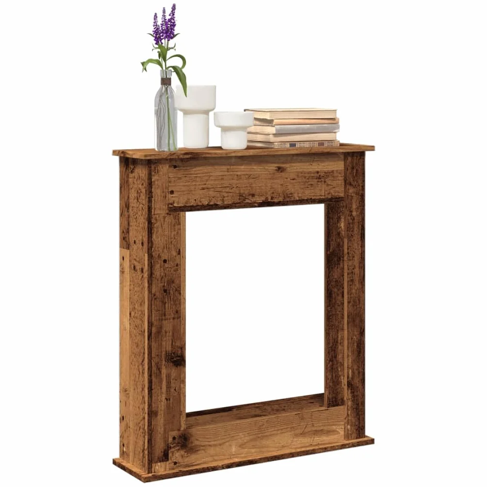 Cadre de cheminée vieux bois 75x20x87,5 cm bois d'ingénierie